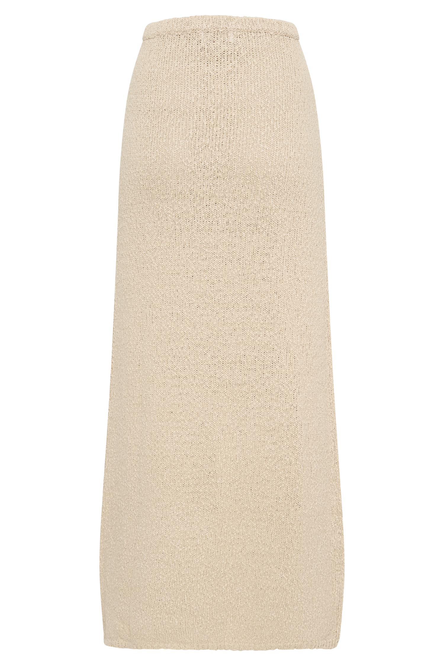 Boucle Maxi Skirt with Elastic Waist & Mid-Rise | Moira