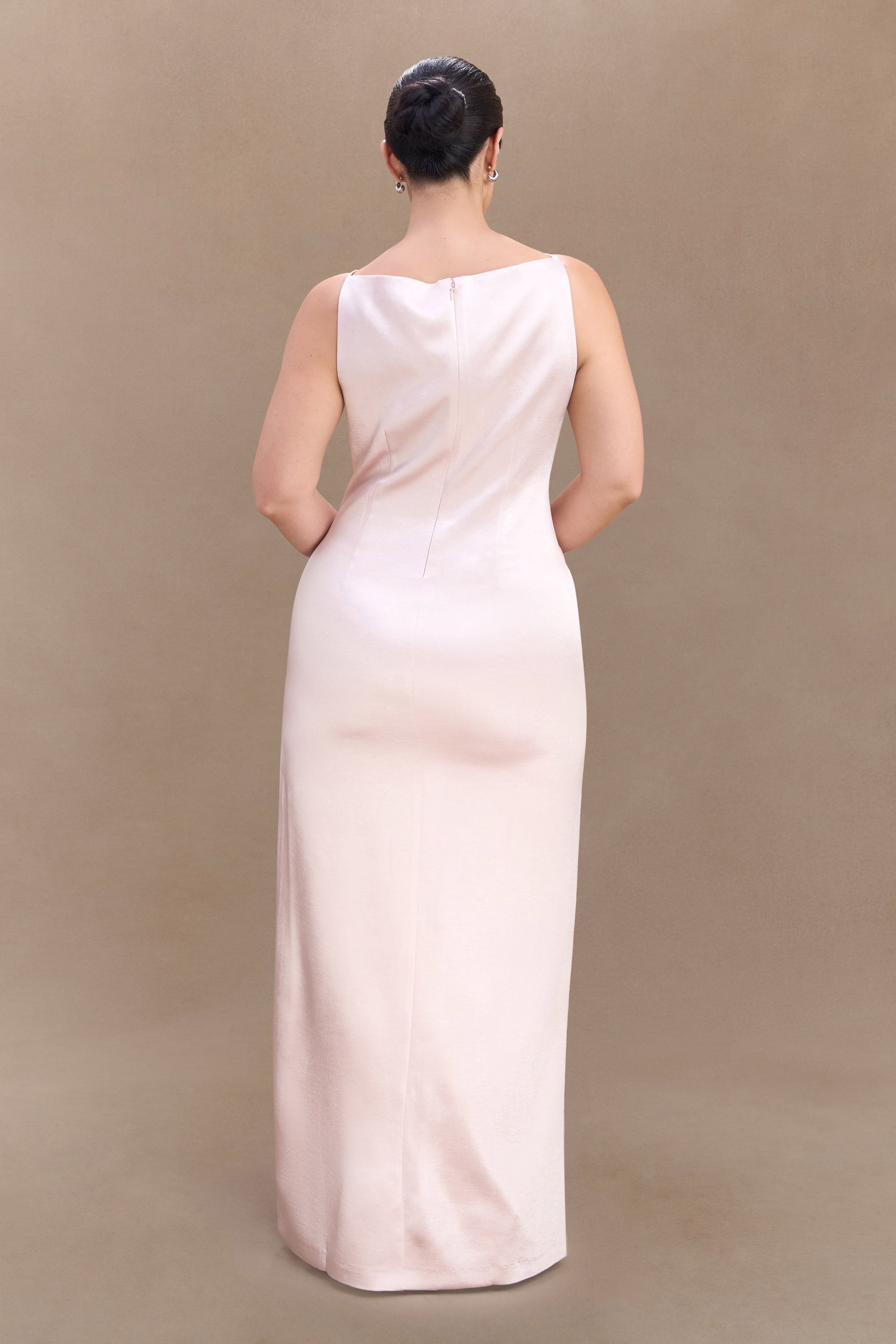 Satin Maxi Dress with Side Split for Formal Occasions | Violet