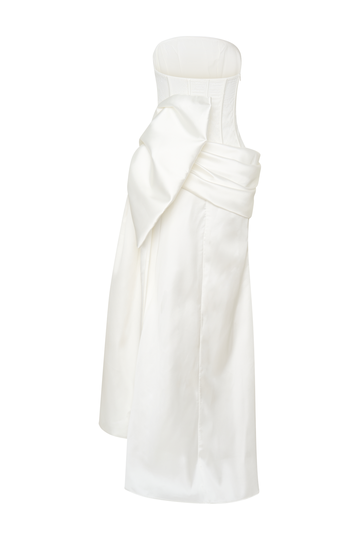 White Satin Corset Gown for Weddings & Black-Tie Events | Galia