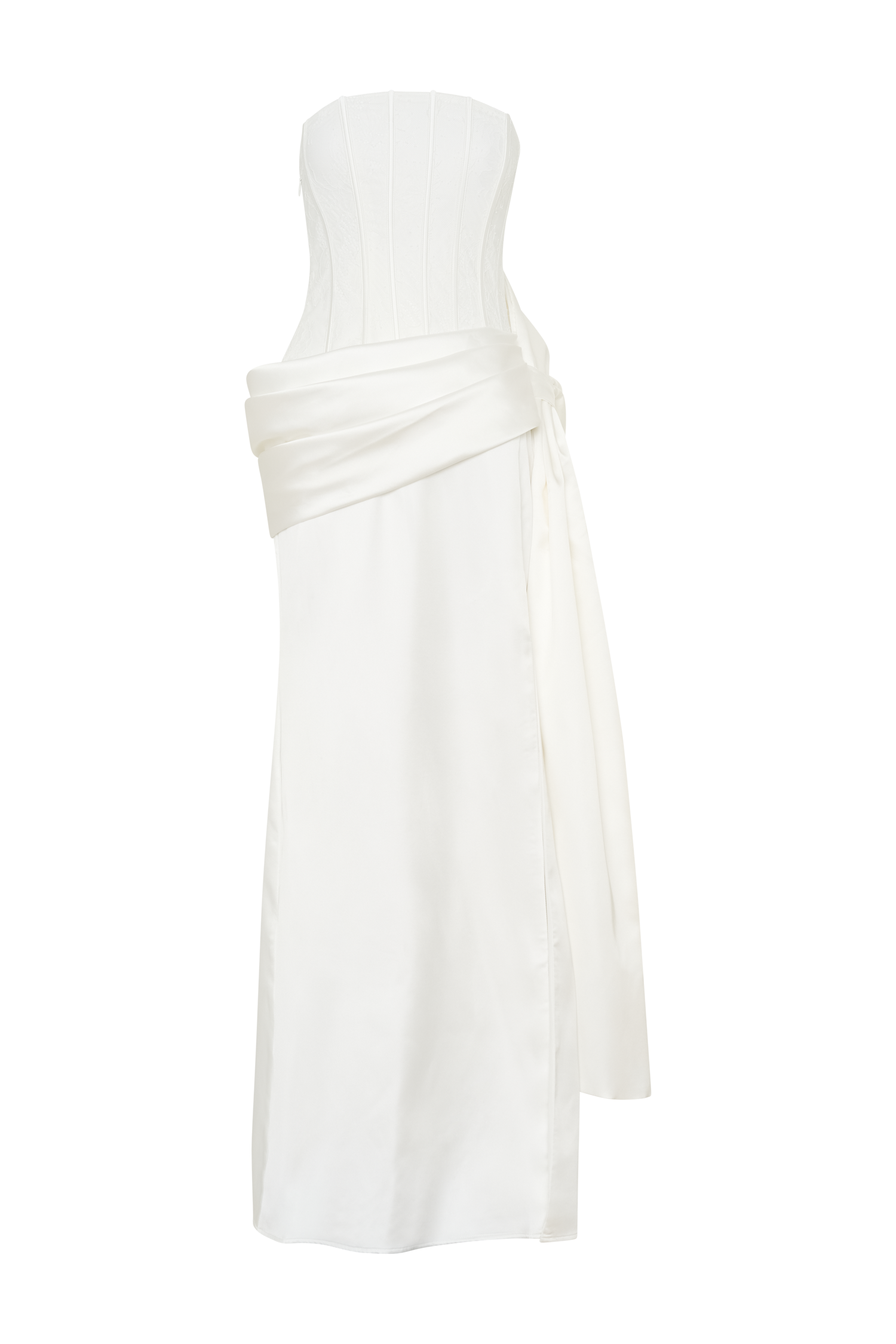 White Satin Corset Gown for Weddings & Black-Tie Events | Galia