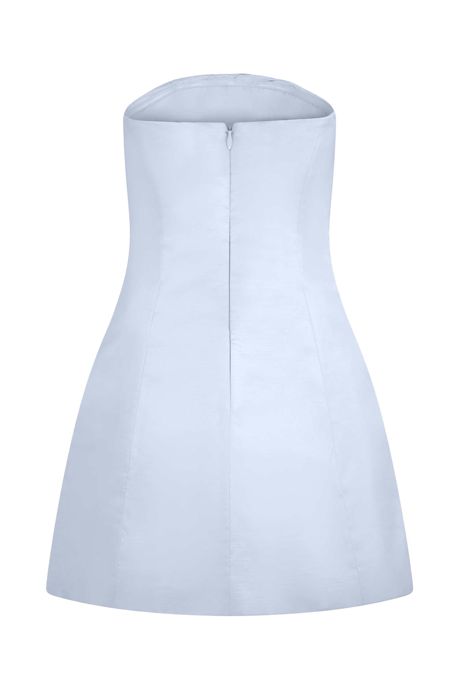 Strapless Taffeta Mini Dress for Evening Events | Leslie Frosted Blue