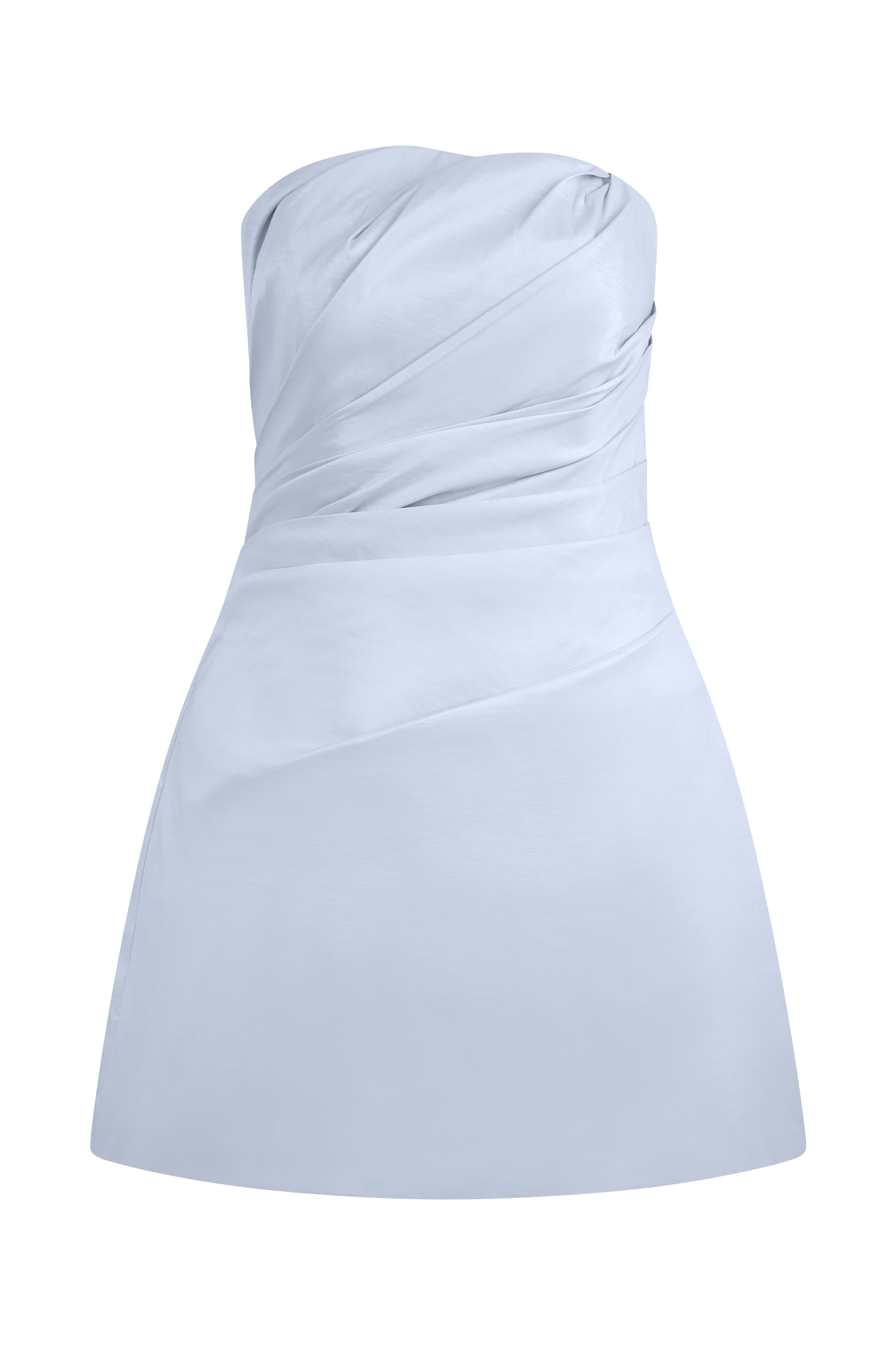 Strapless Taffeta Mini Dress for Evening Events | Leslie Frosted Blue