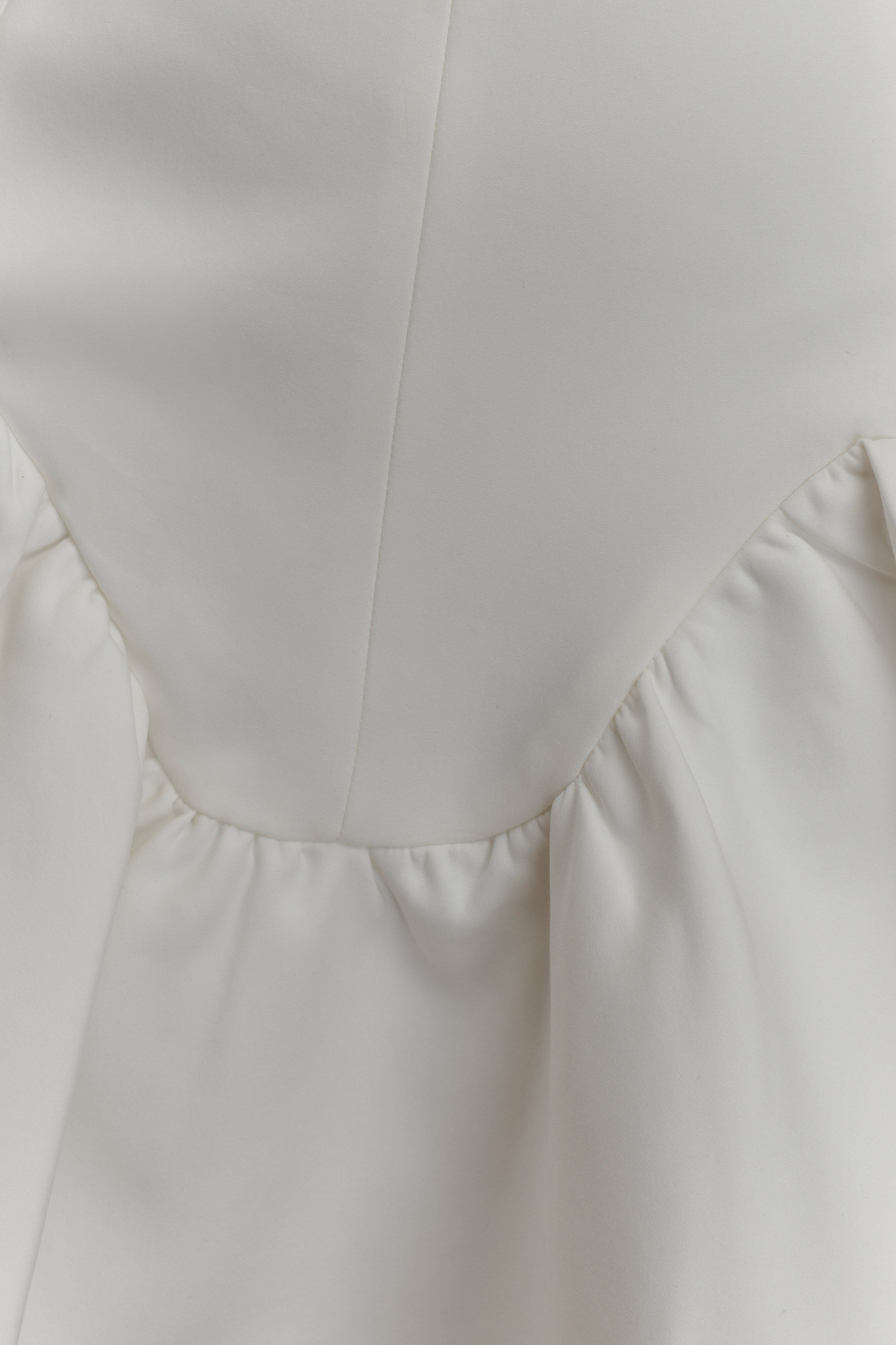 White Halter Mini Dress with V-Split Detail | Calipso