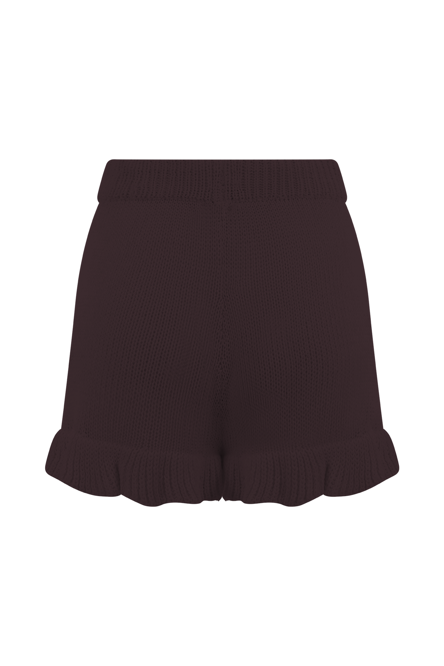 High Waisted Knit Frill Shorts with Elastic Waistband | Eleanor