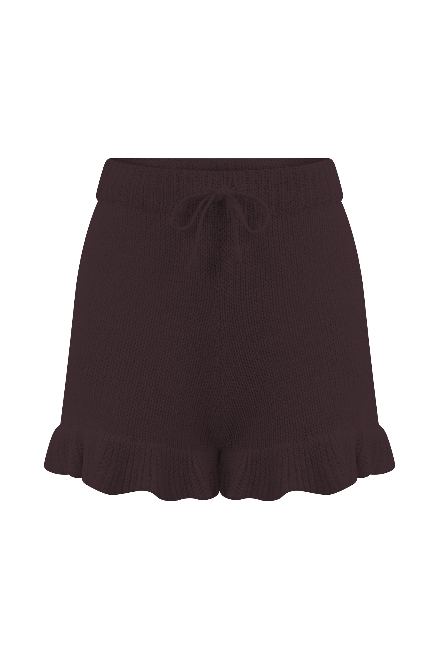 High Waisted Knit Frill Shorts with Elastic Waistband | Eleanor