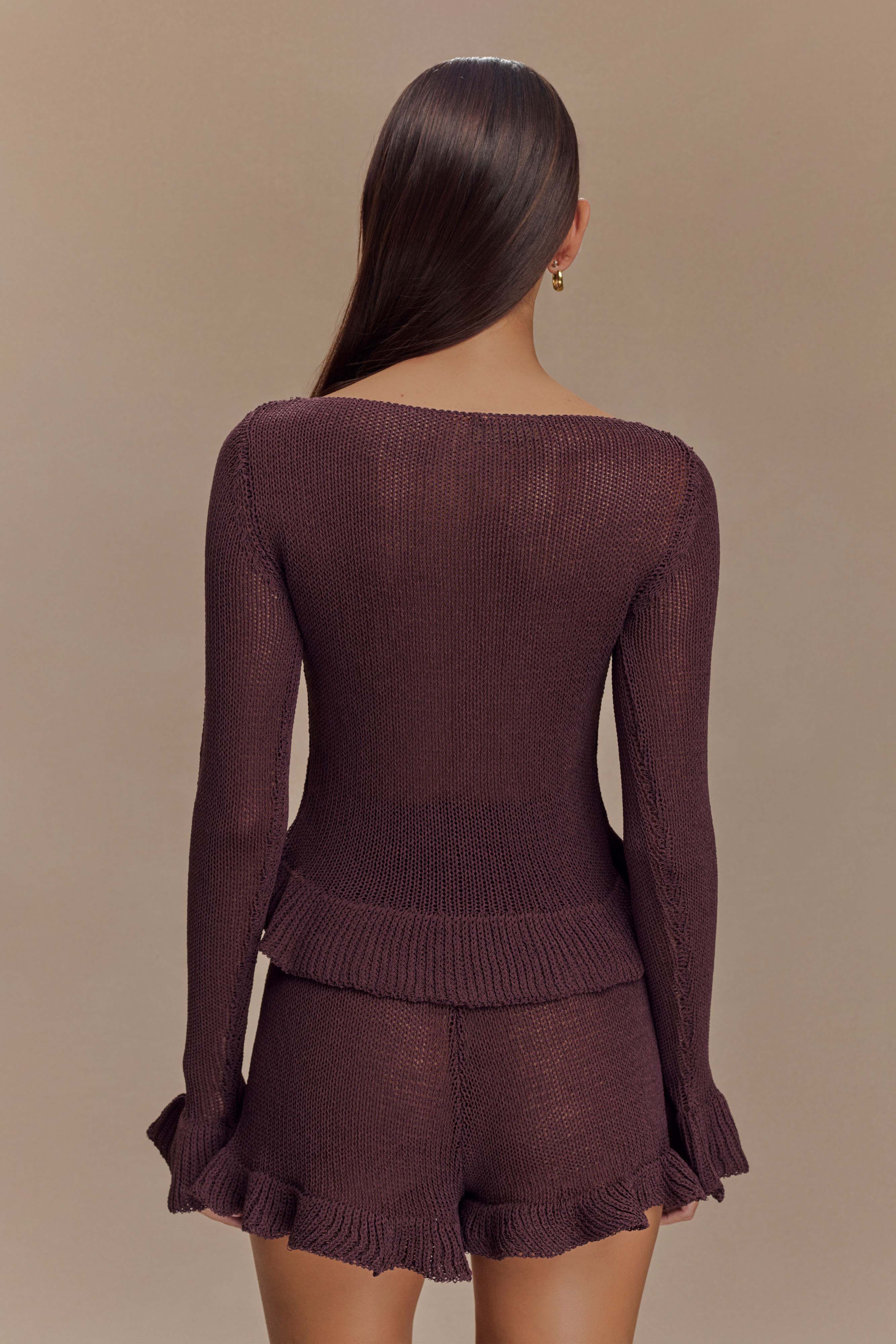 High Waisted Knit Frill Shorts with Elastic Waistband | Eleanor
