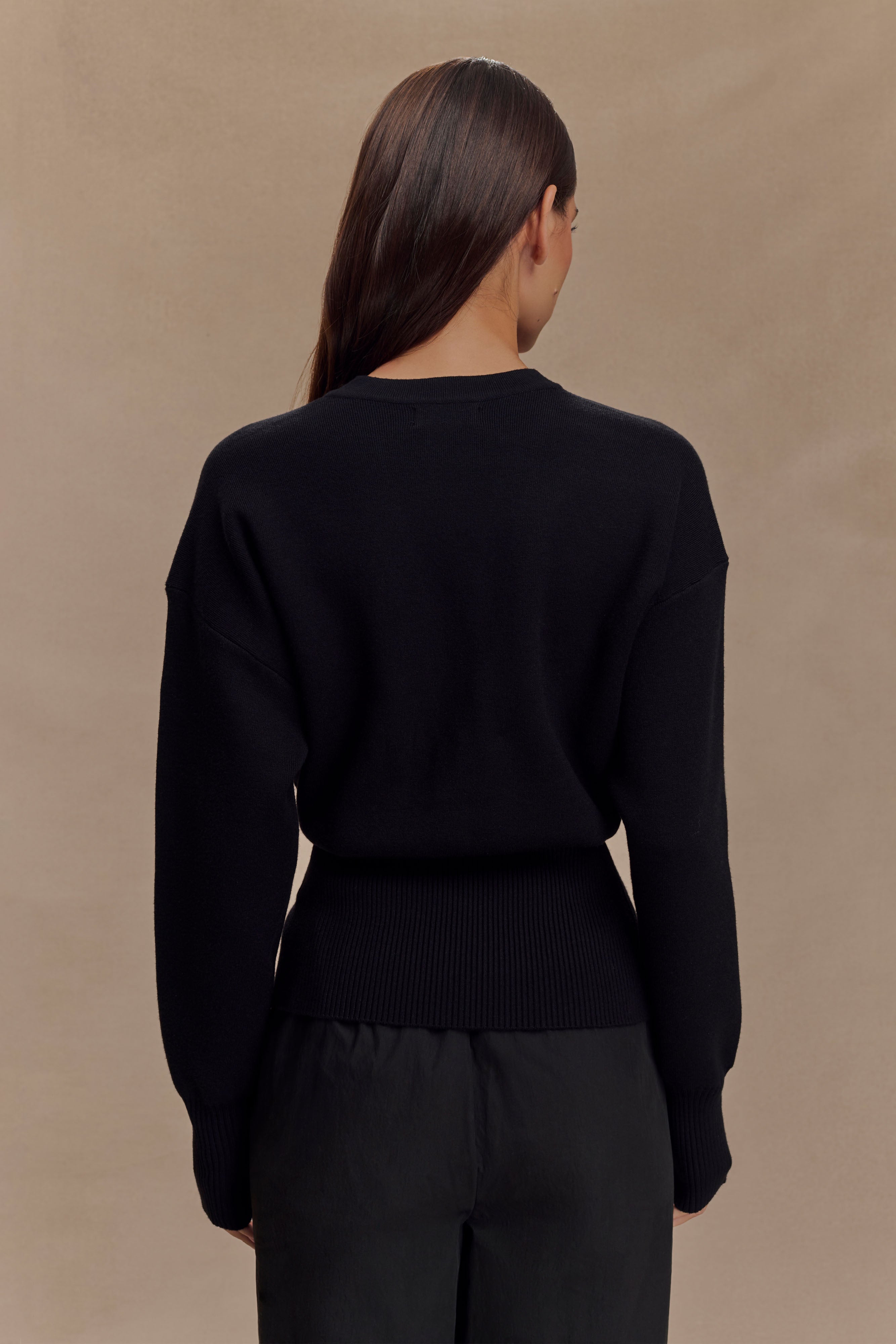 Oversized Button Cardigan for Women - Black | Alexia