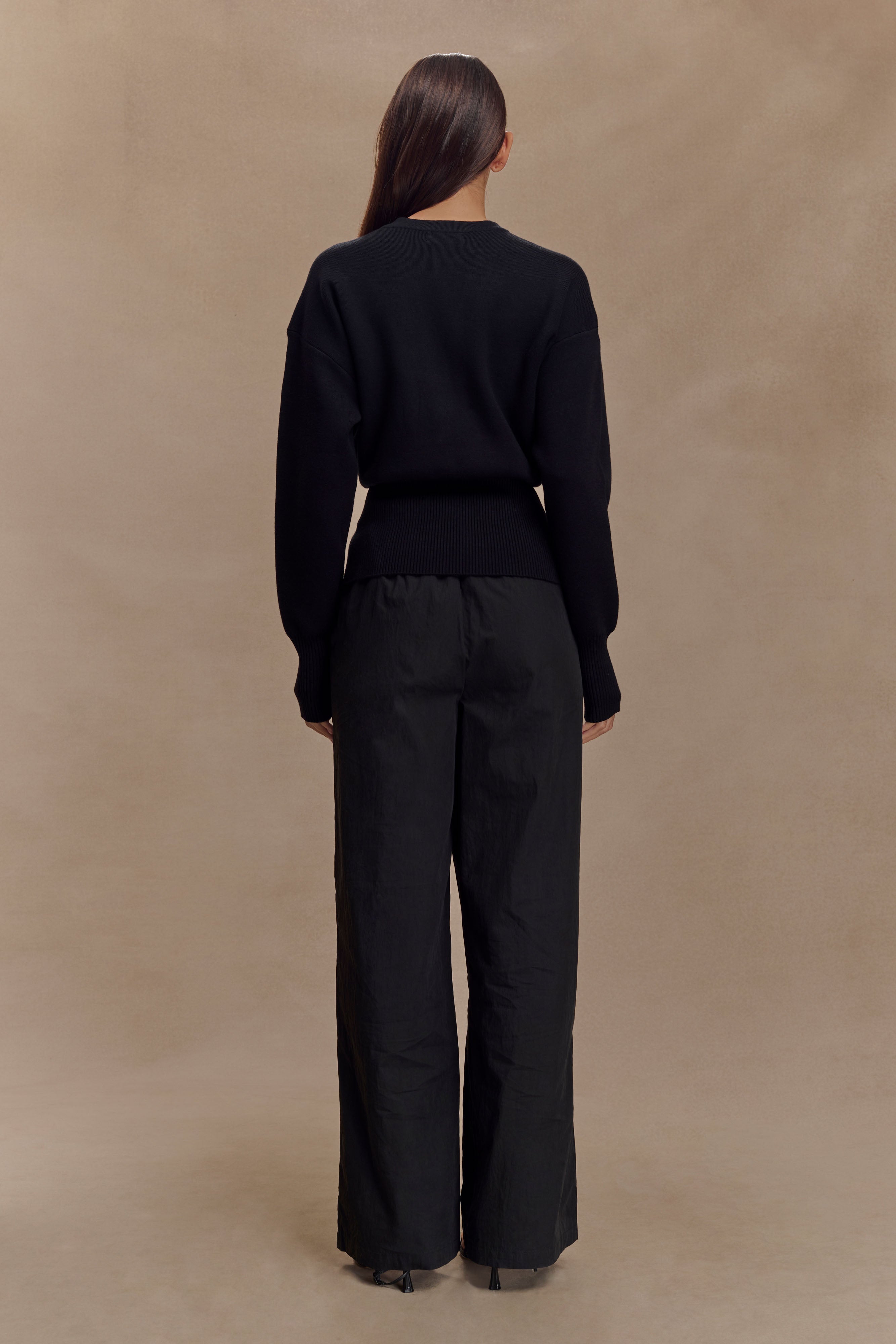 Oversized Button Cardigan for Women - Black | Alexia