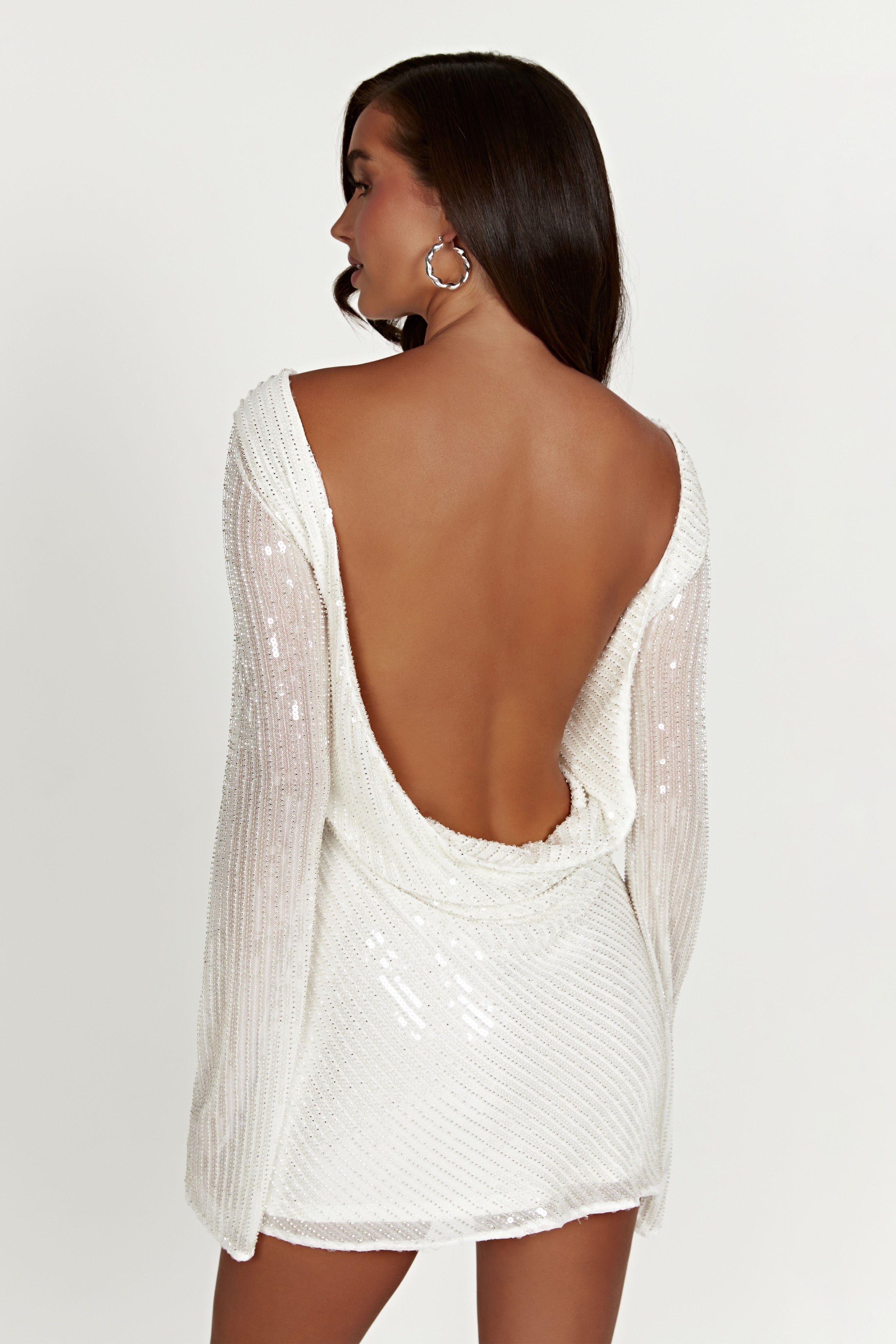 Sequin Mini Dress with Cowl Back for Brides & Parties | NALA