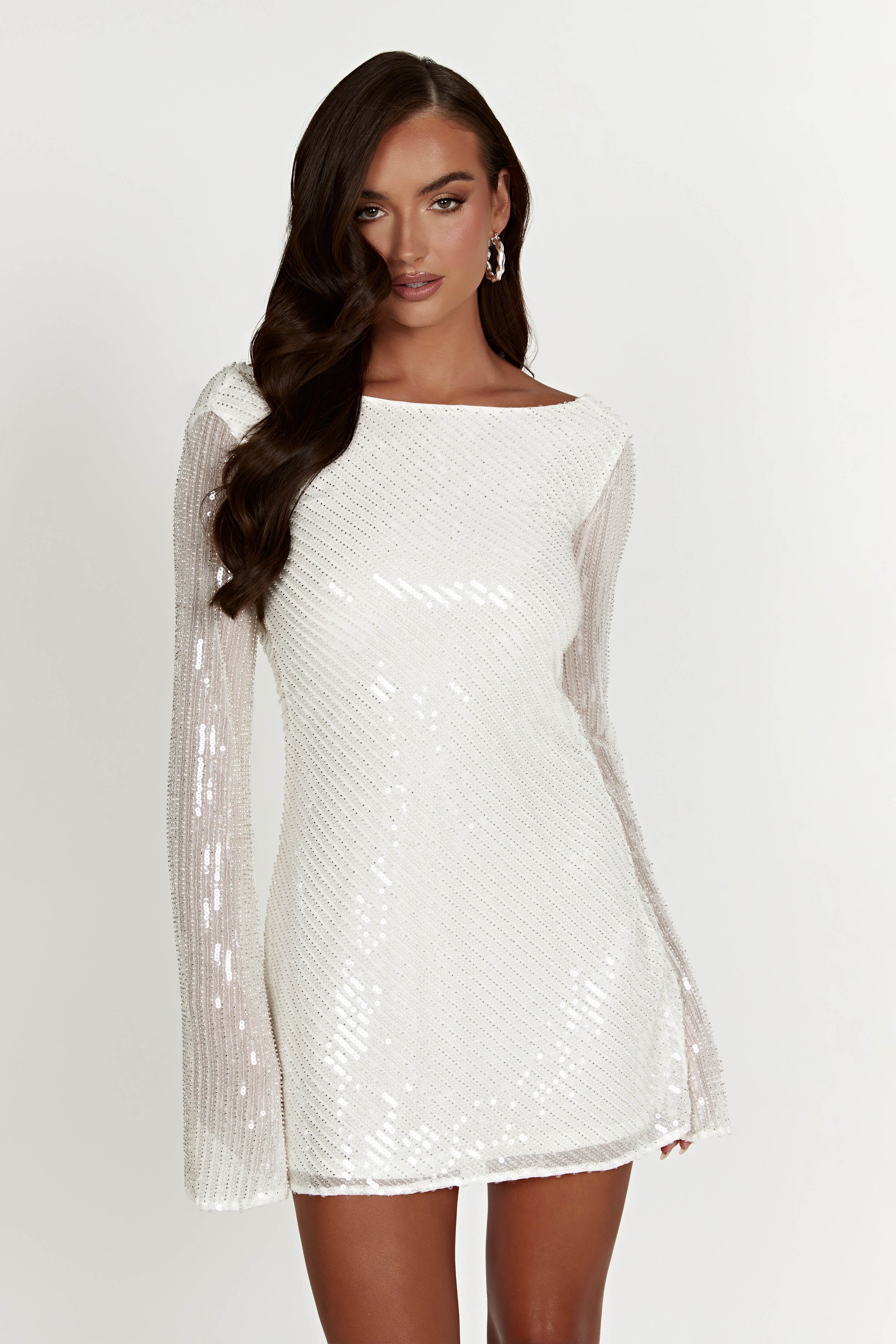 Sequin Mini Dress with Cowl Back for Brides & Parties | NALA