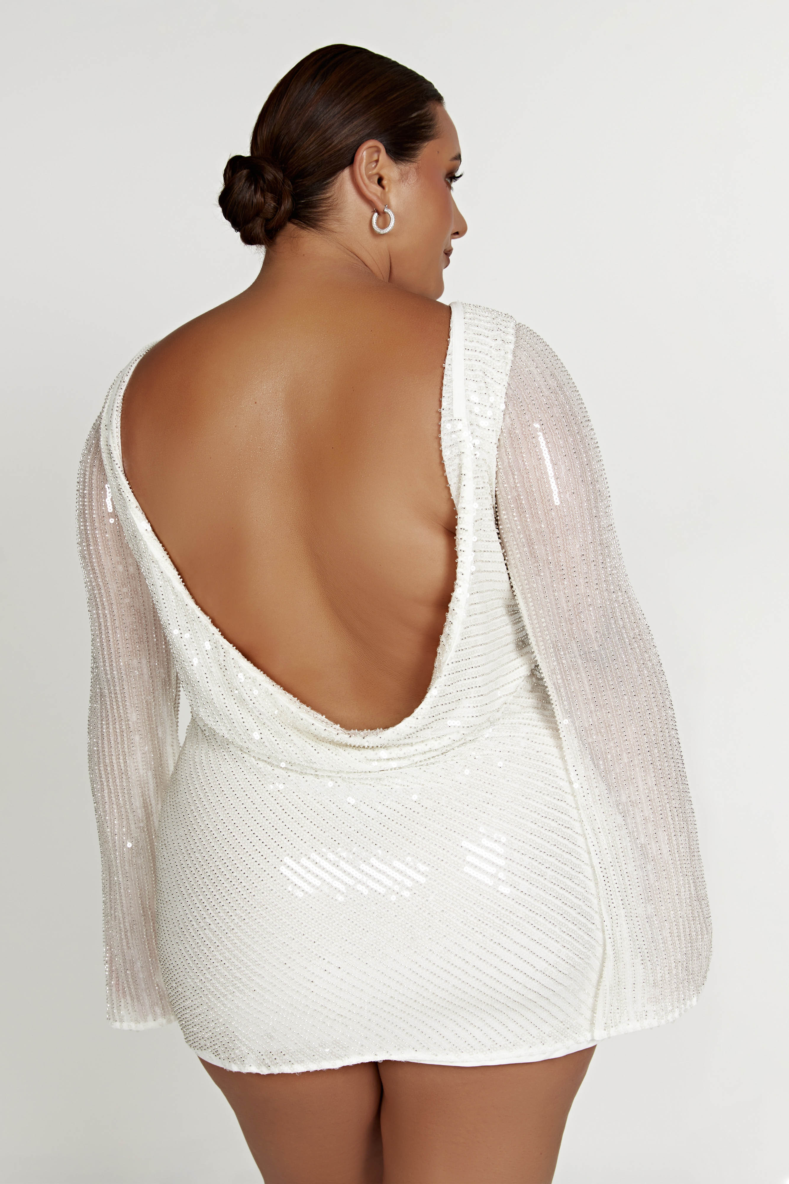 Sequin Mini Dress with Cowl Back for Brides & Parties | NALA