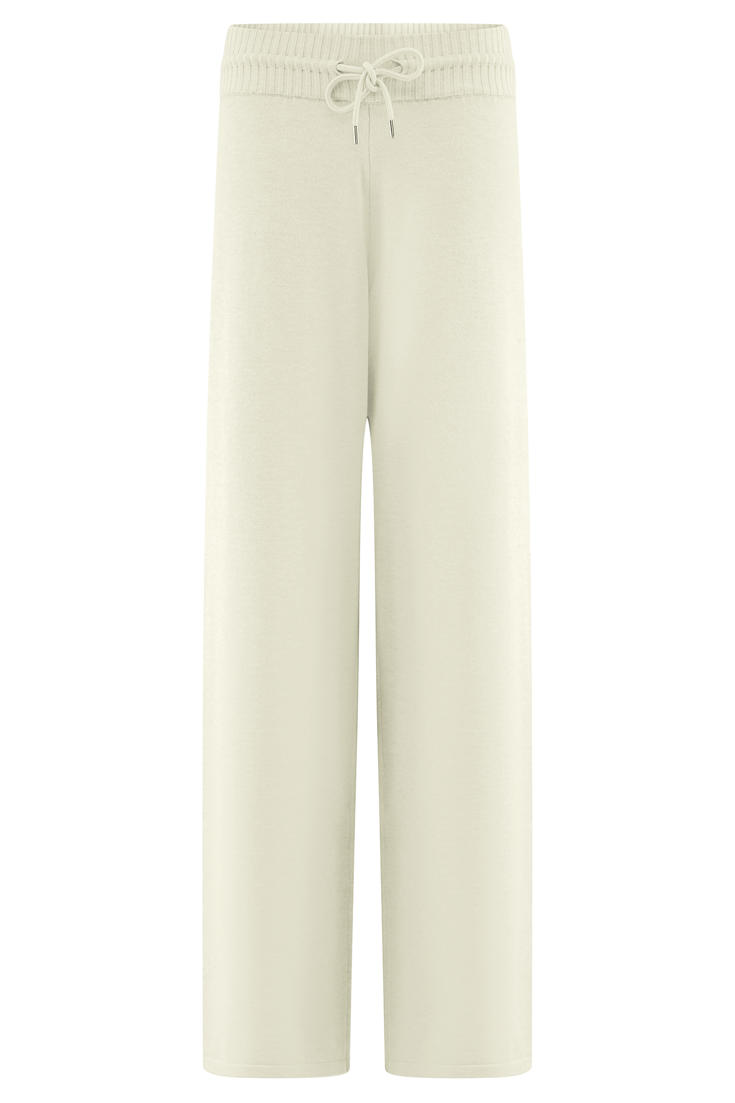Knit Wide Leg Pants with Adjustable Waist | Natalya Ivory