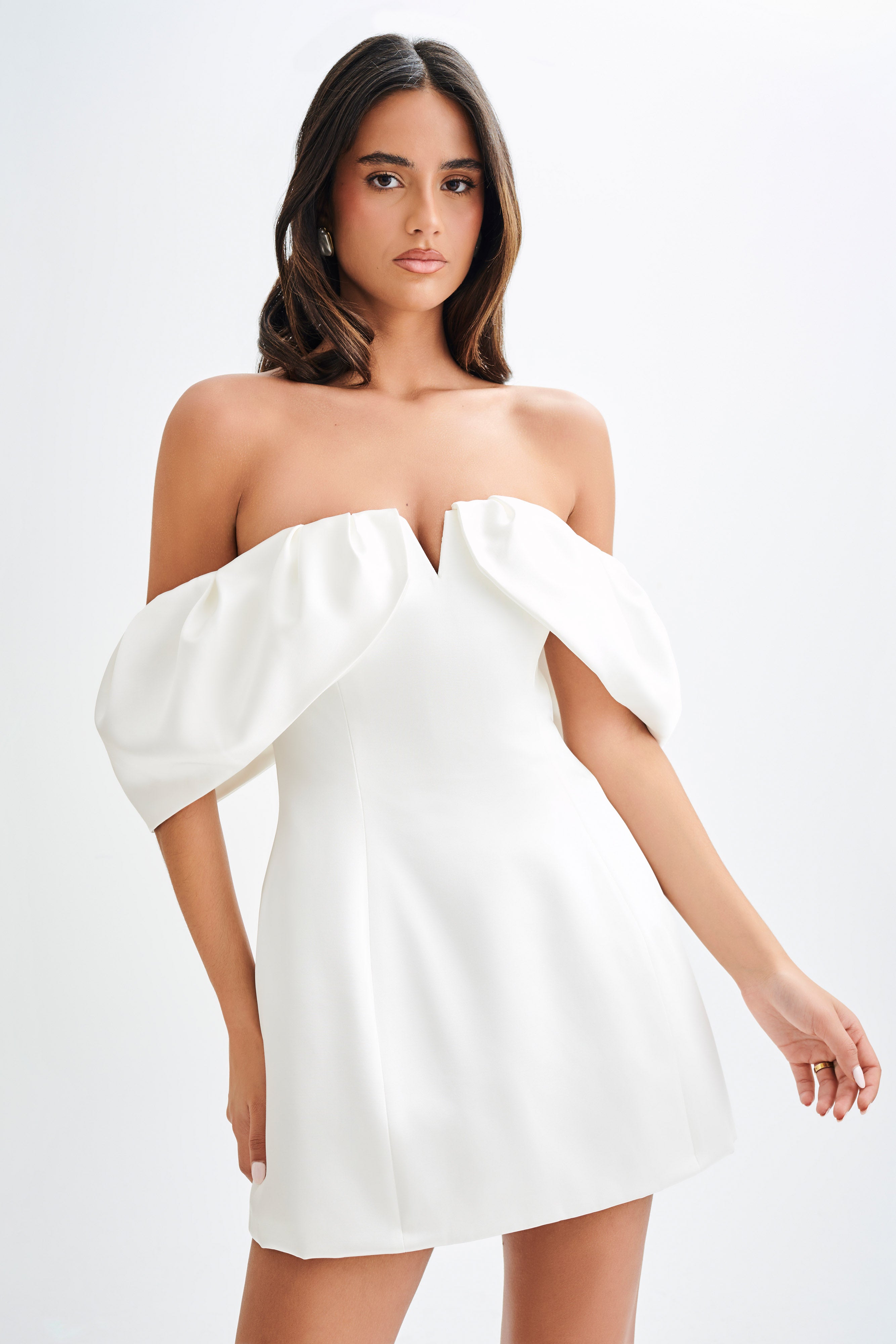 Off Shoulder Satin Corset Dress for Special Occasions | Portia