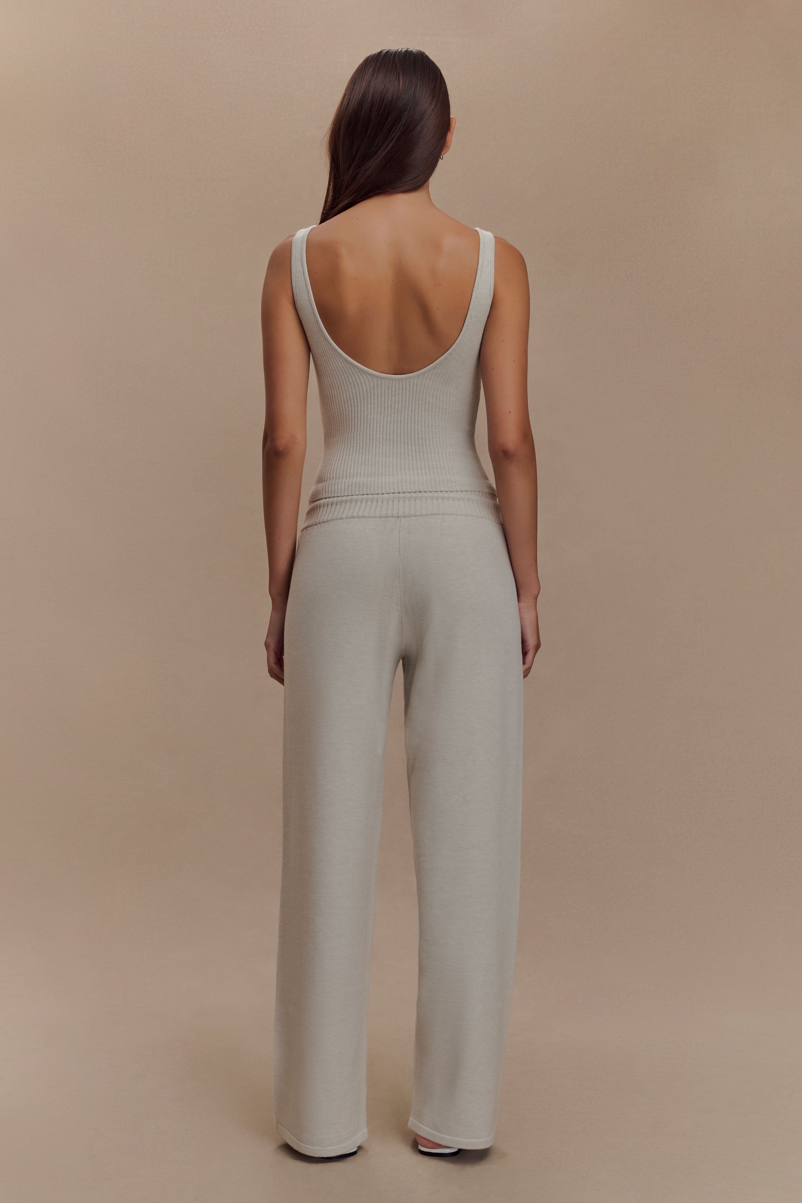 Knit Wide Leg Pants for Women - High Waisted & Adjustable | Natalya