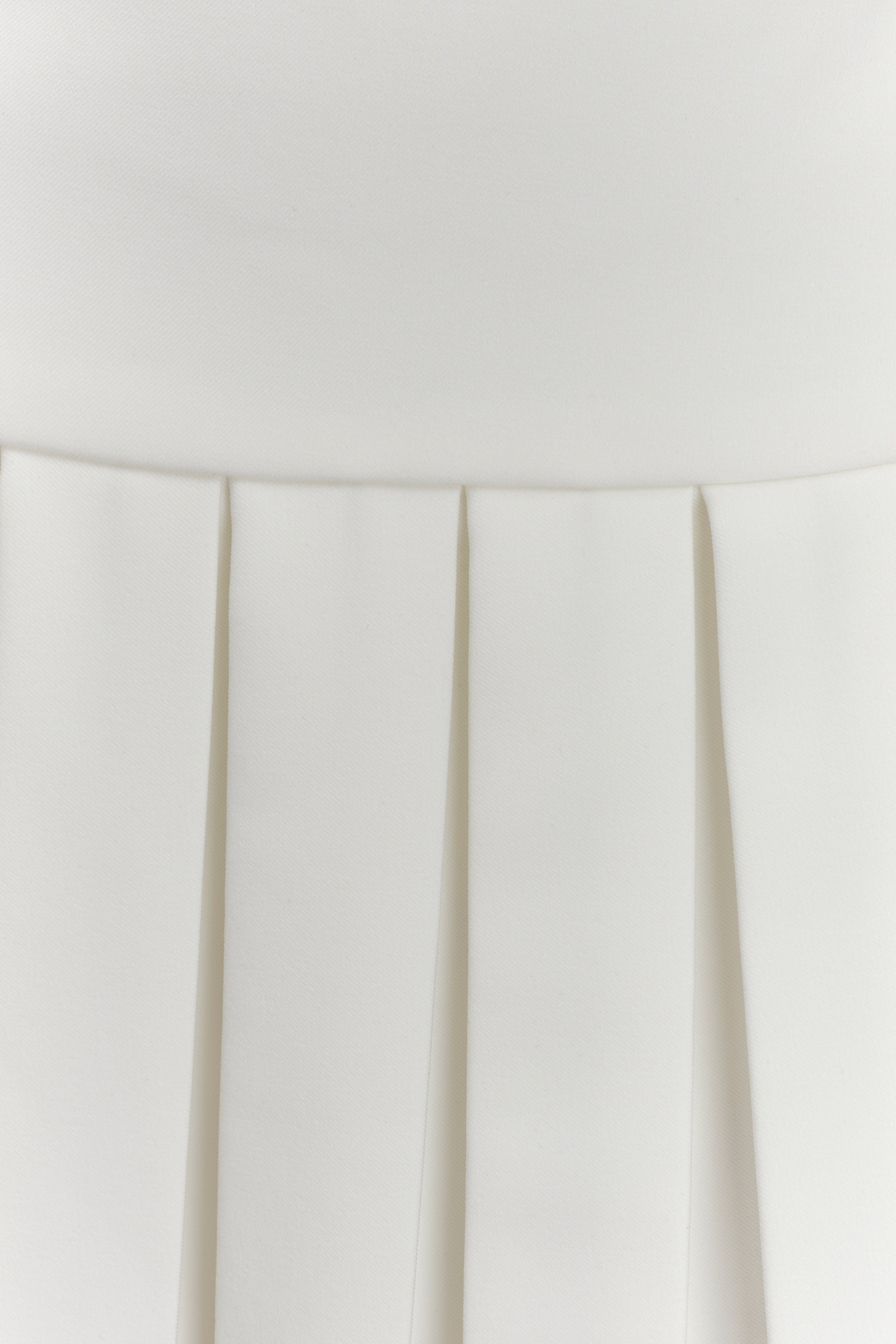 Pleated Mini Dress with Ties for Women | Naya White