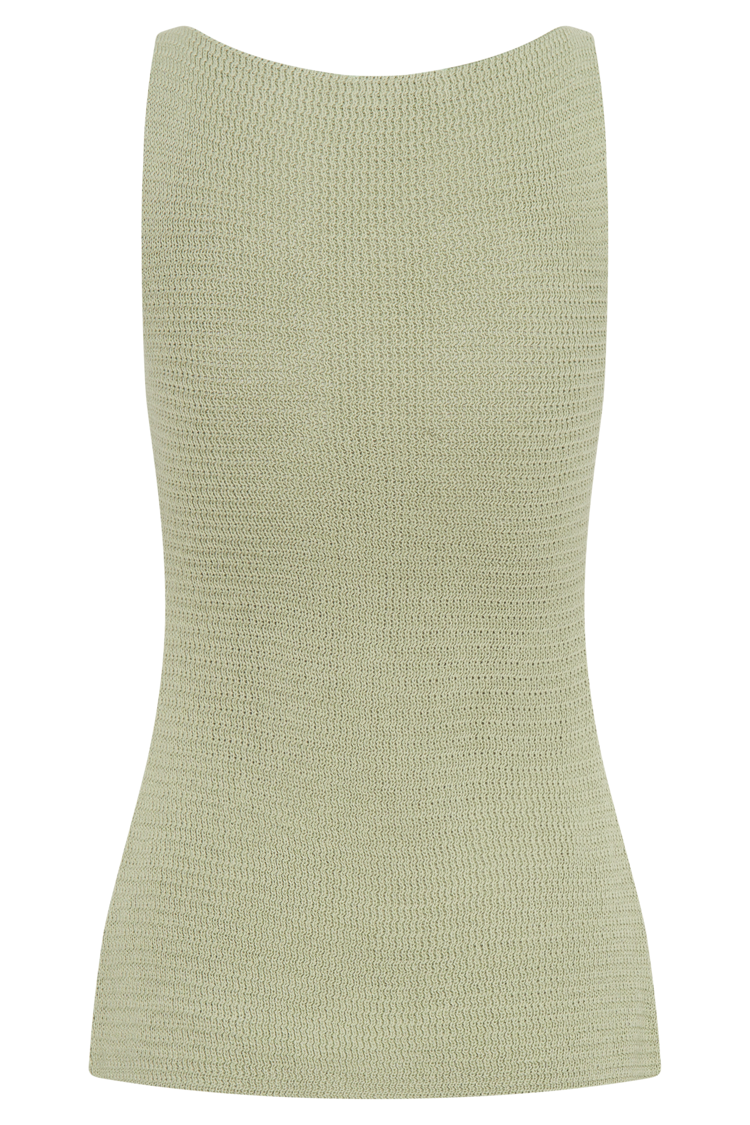 Knit Tank Top with Split Neckline & Longline Silhouette | Ridley