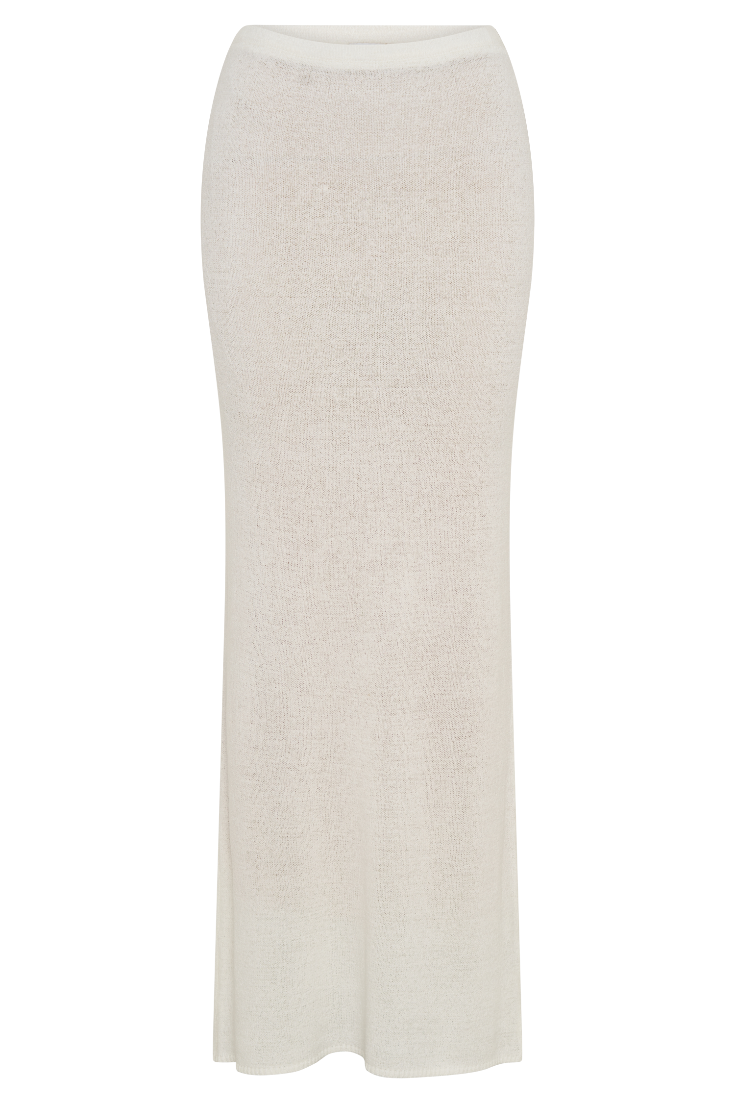 Knit Maxi Skirt with Fishtail Hem & Elastic Waist | Phoebe Ivory