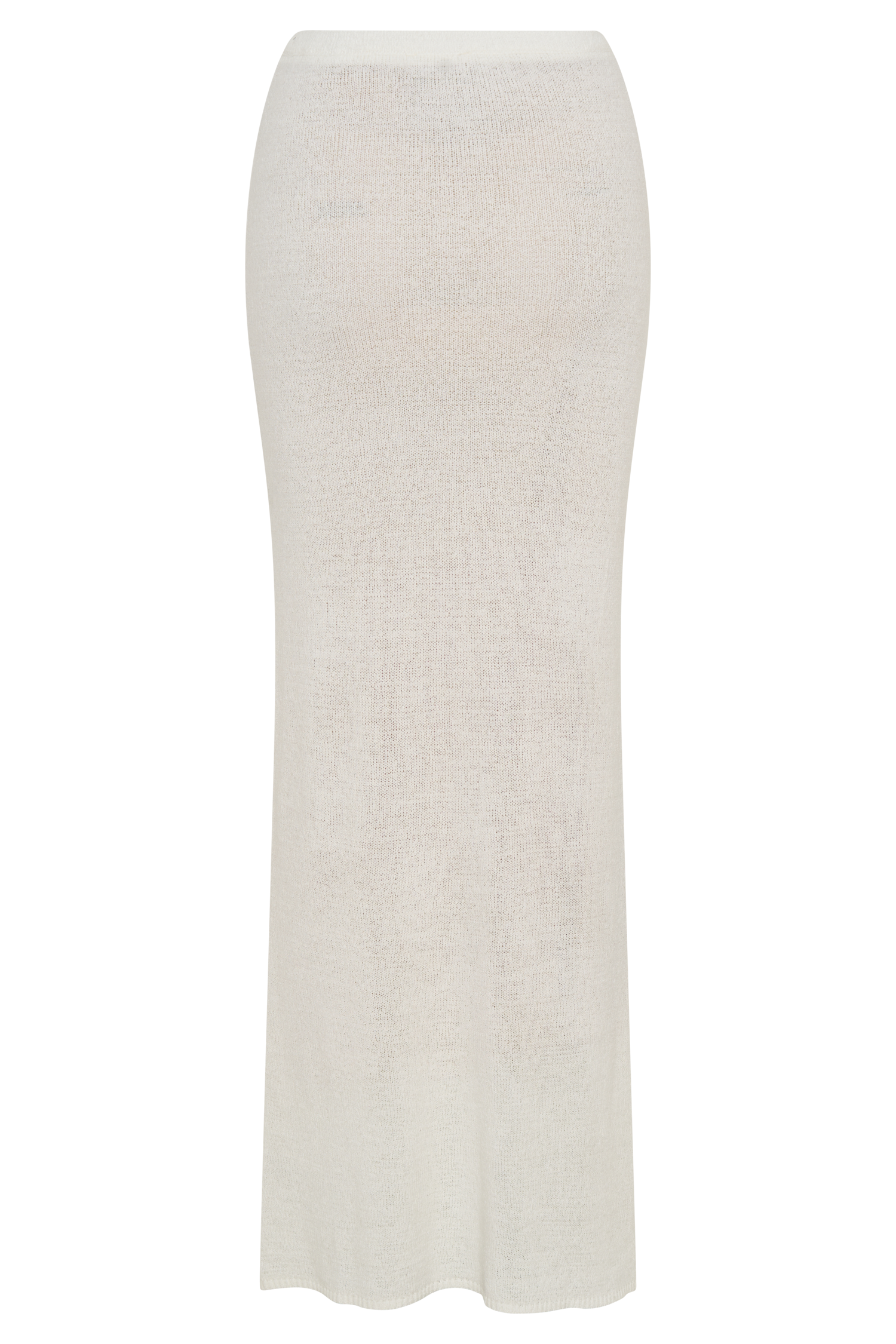 Knit Maxi Skirt with Fishtail Hem & Elastic Waist | Phoebe Ivory