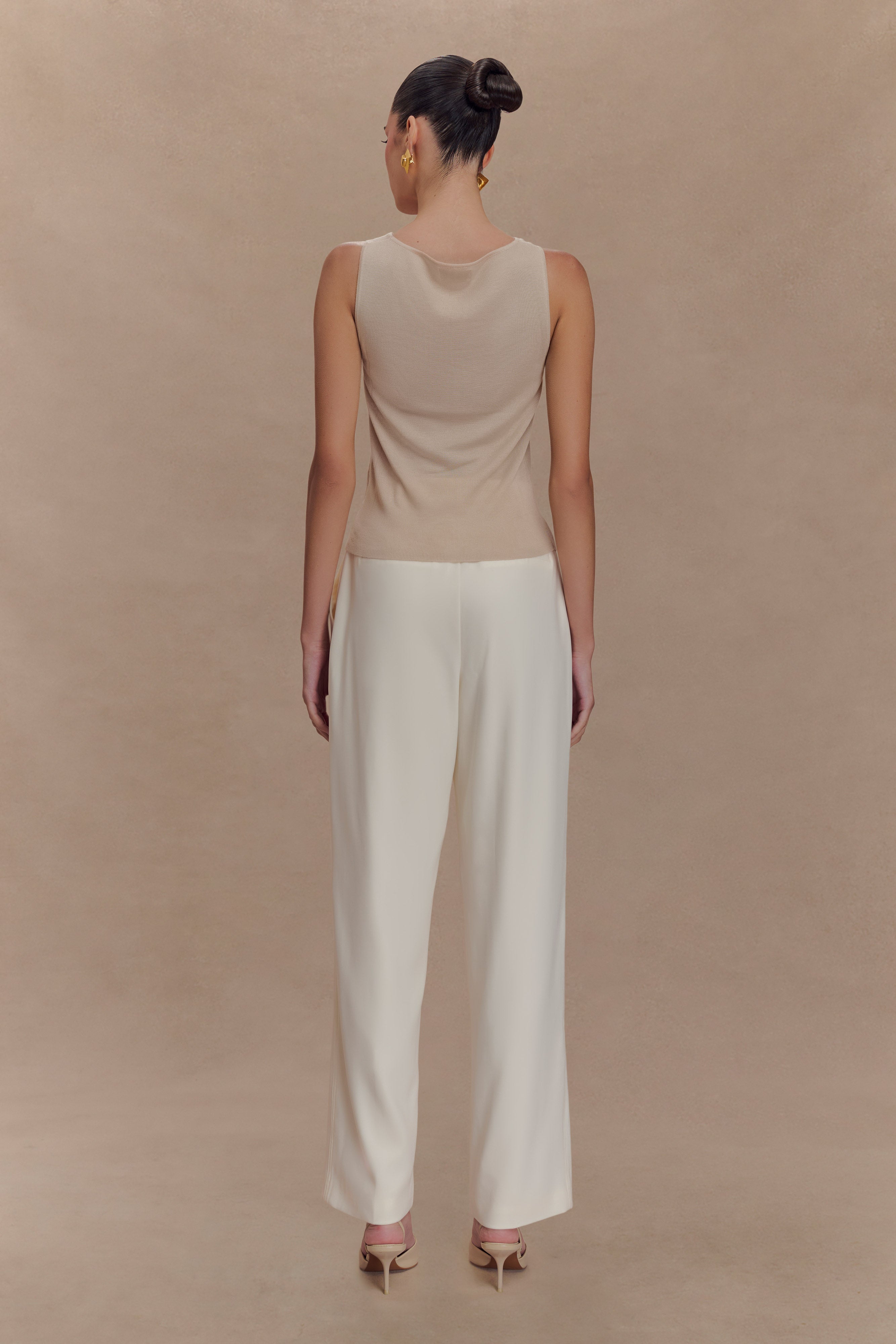 Effortlessly Chic Sleeveless Knit Top with Cowl Neck | Brenda