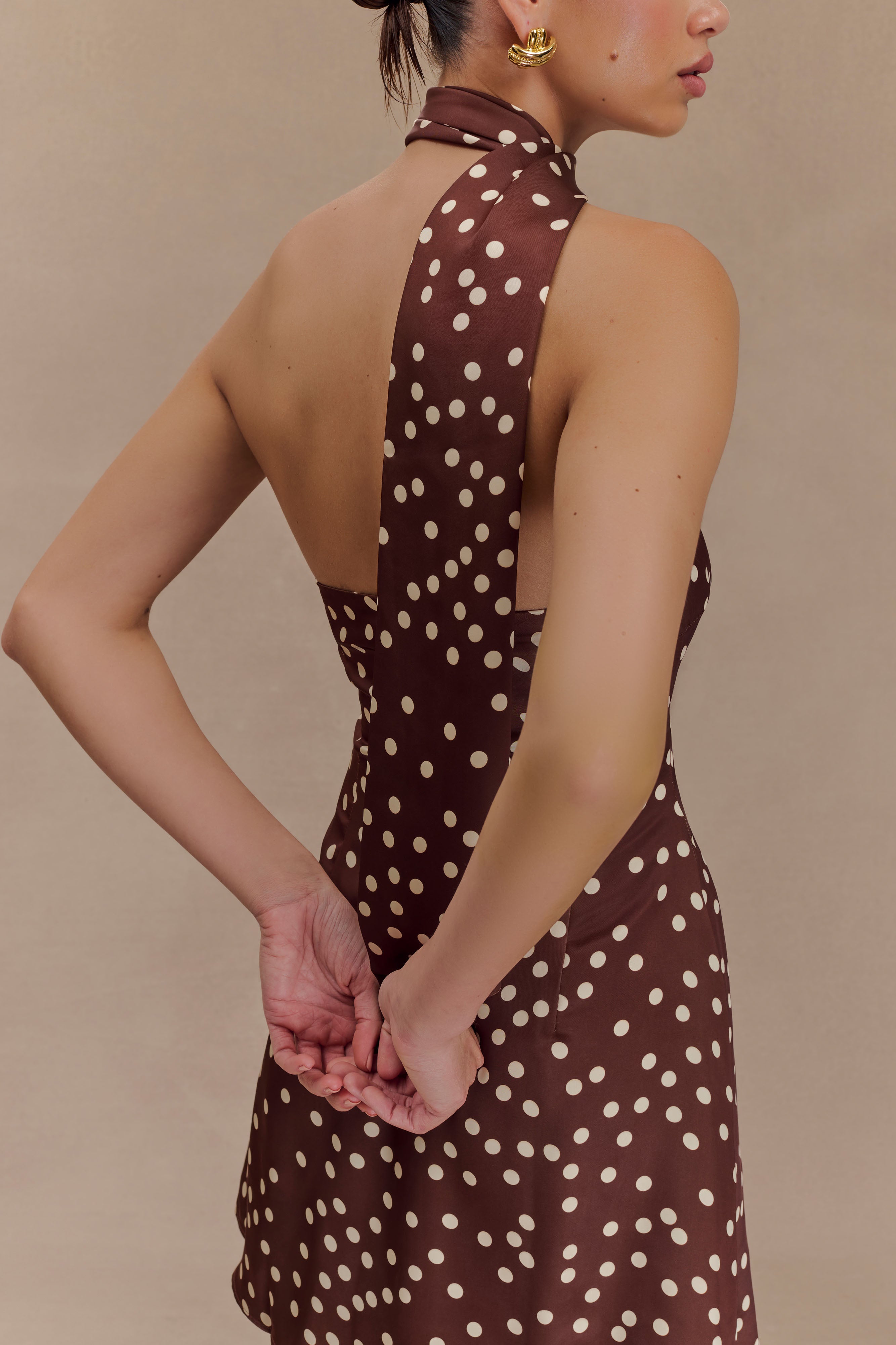 Satin Mini Dress with Asymmetrical Neckline & Side Zipper | Joan