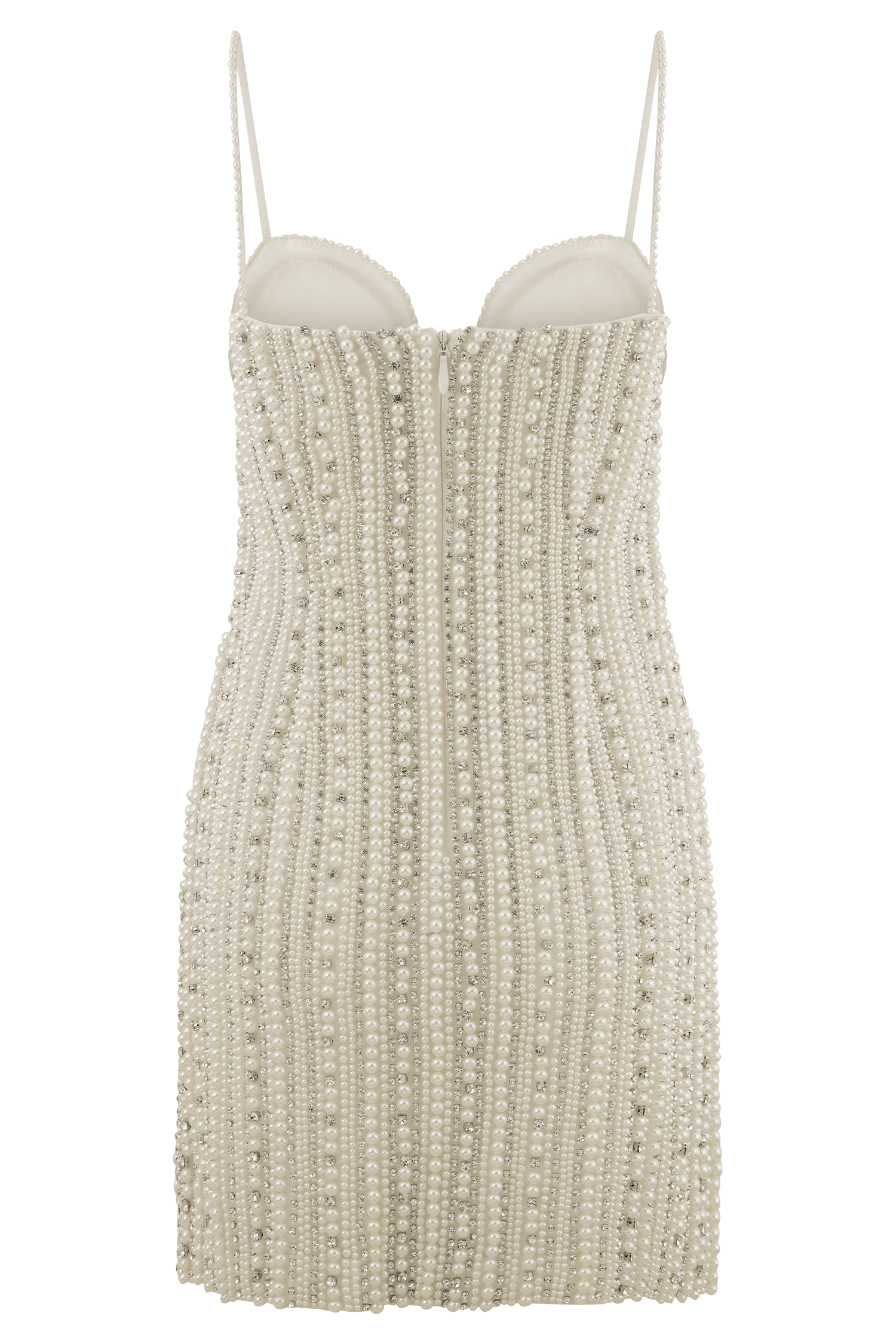 Hand-Beaded Silver Mini Dress for Evening Events | Naveena