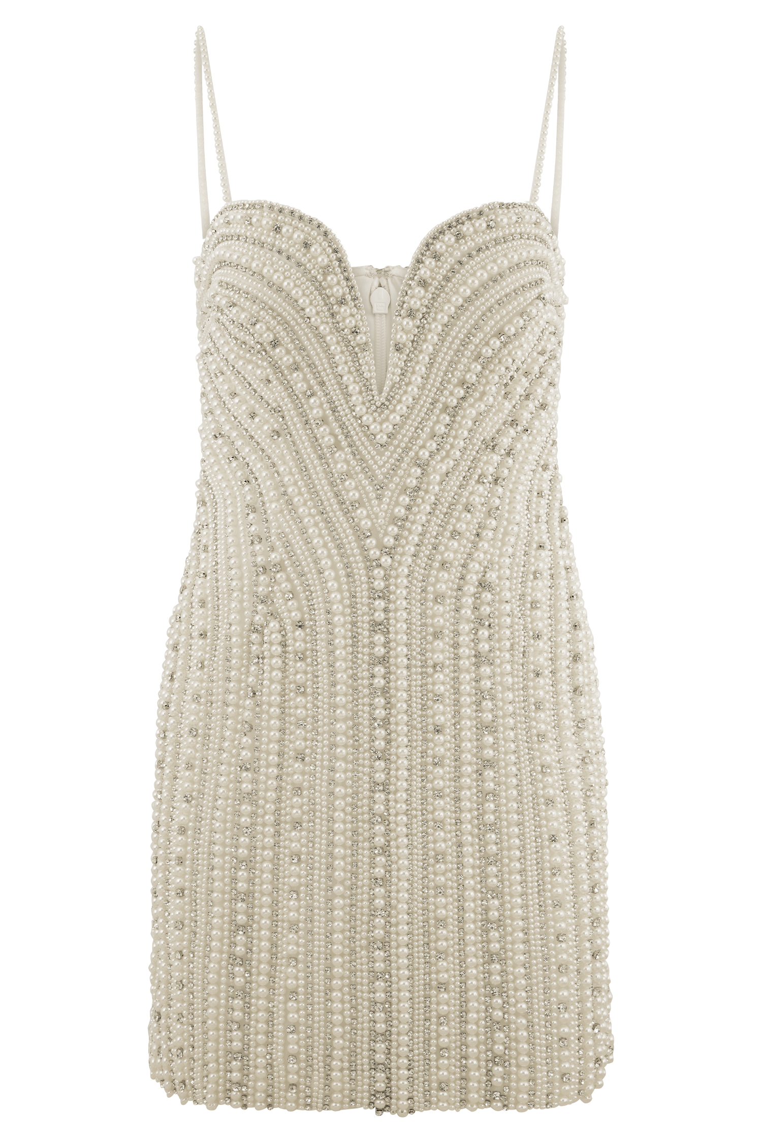 Hand-Beaded Silver Mini Dress for Evening Events | Naveena
