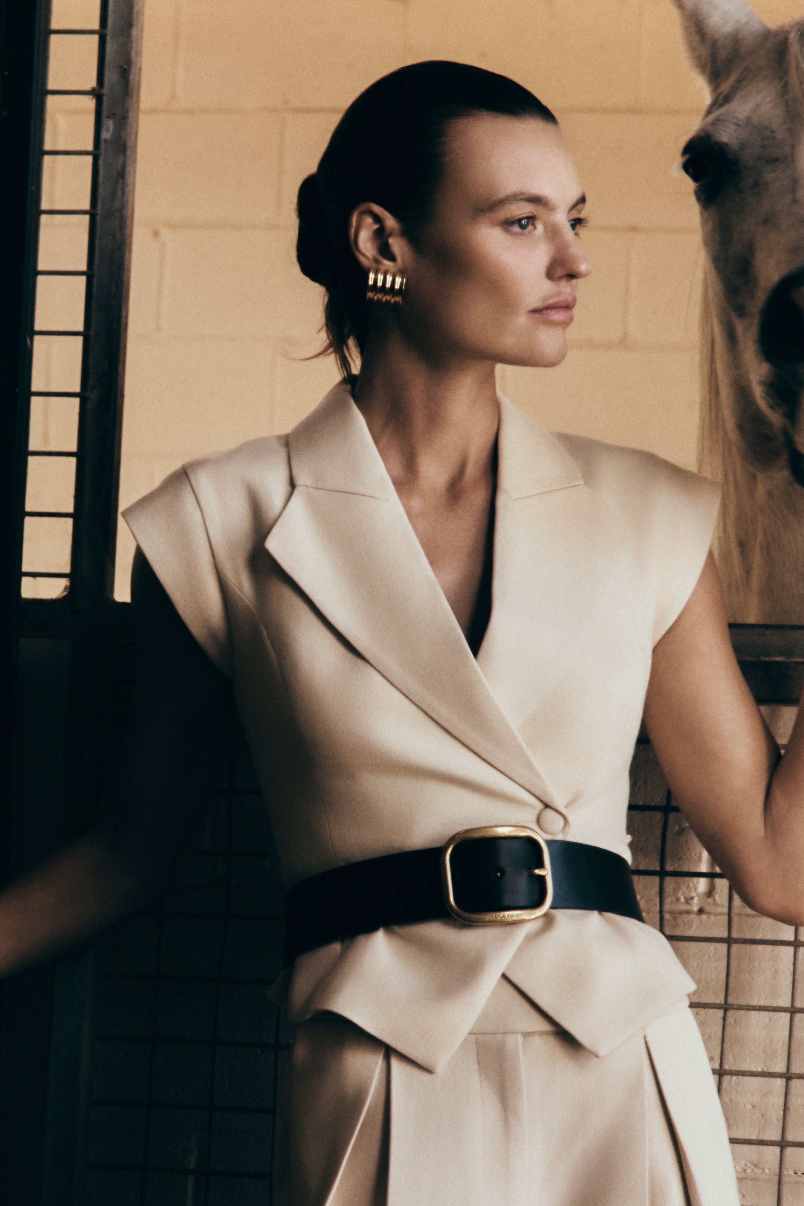 Linen Short Sleeve Top with Asymmetric Lapel | Andina