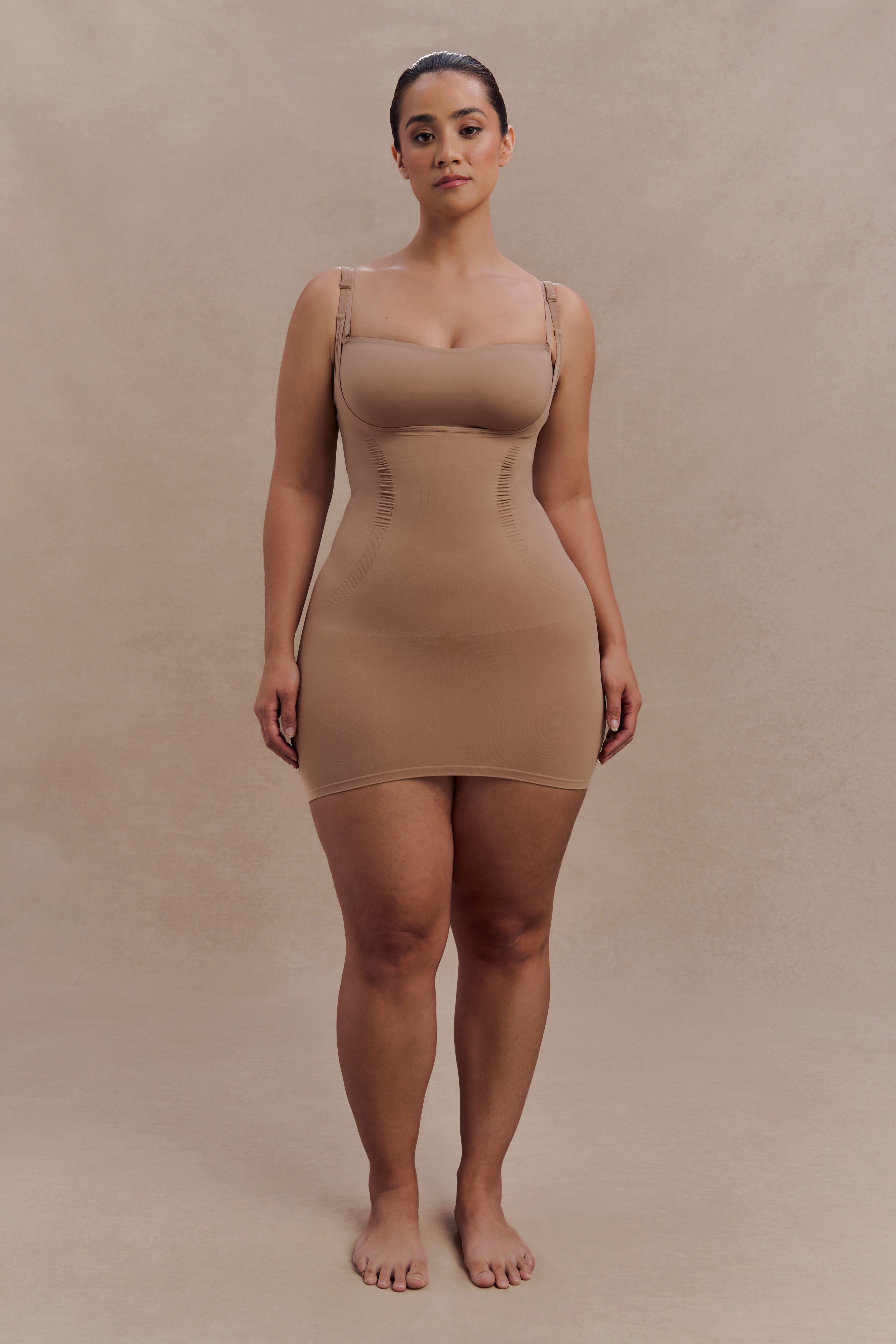 Backless Shapewear Dress with Waist Sculpting | Jocelyn Latte