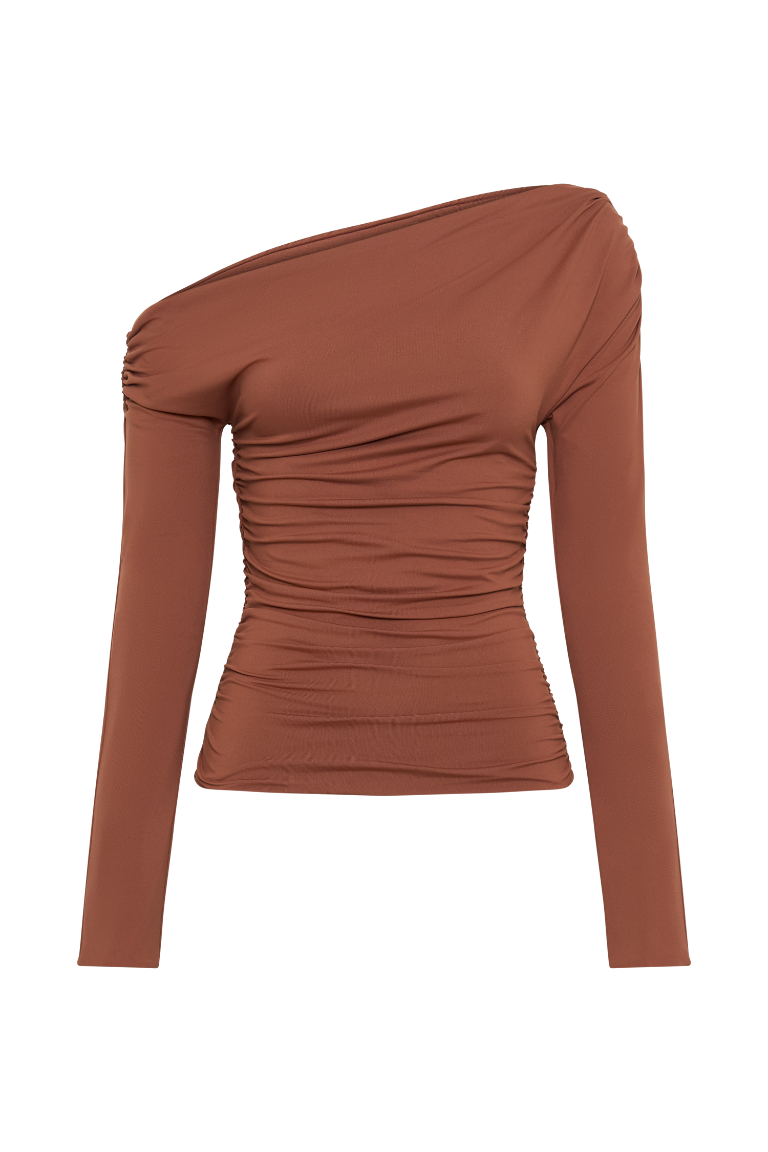 Recycled Nylon Ruched Long Sleeve Top | Alayna