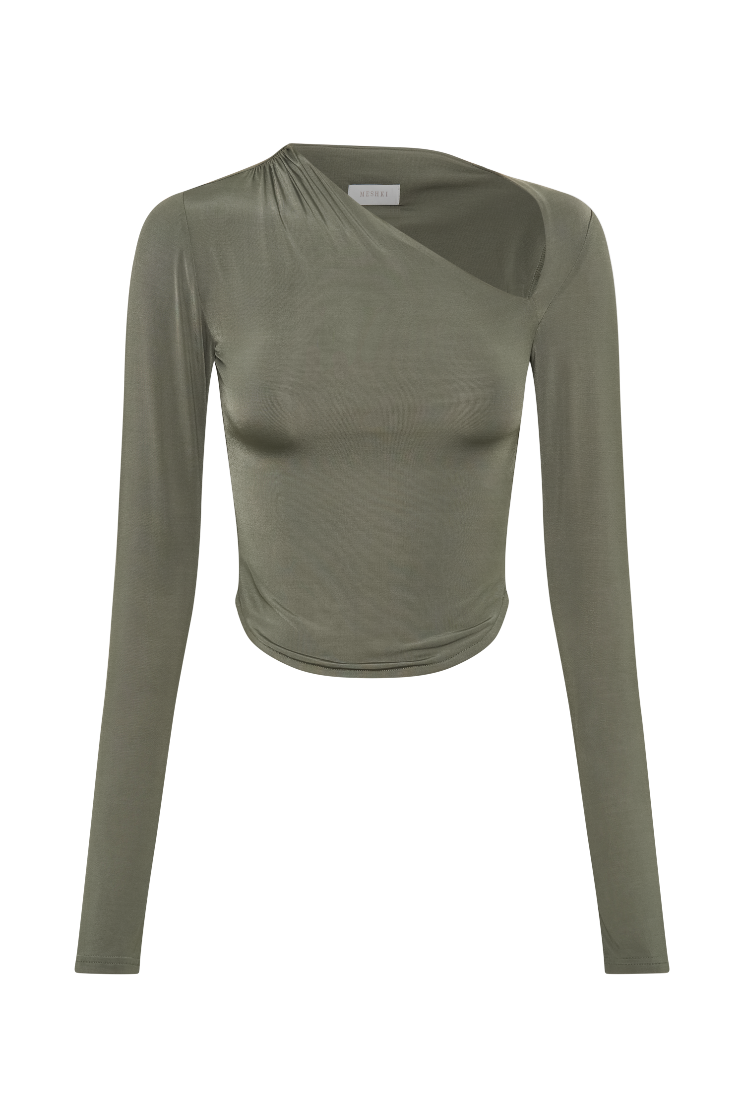 Long Sleeve Bodycon Top with Asymmetrical Cut Out | Bruna
