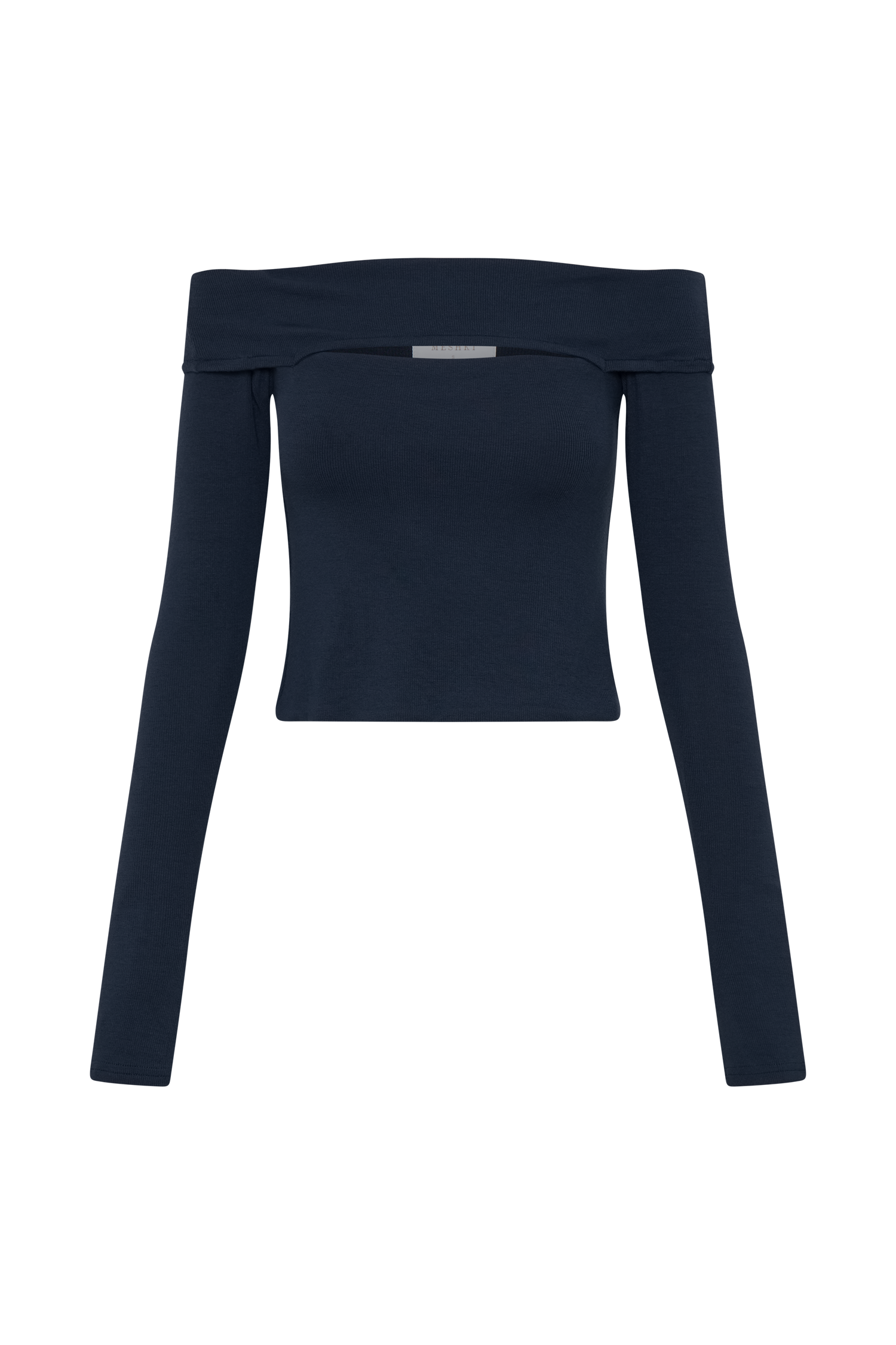 Cut Out Modal Long Sleeve Top with Bardot Neckline | Briah
