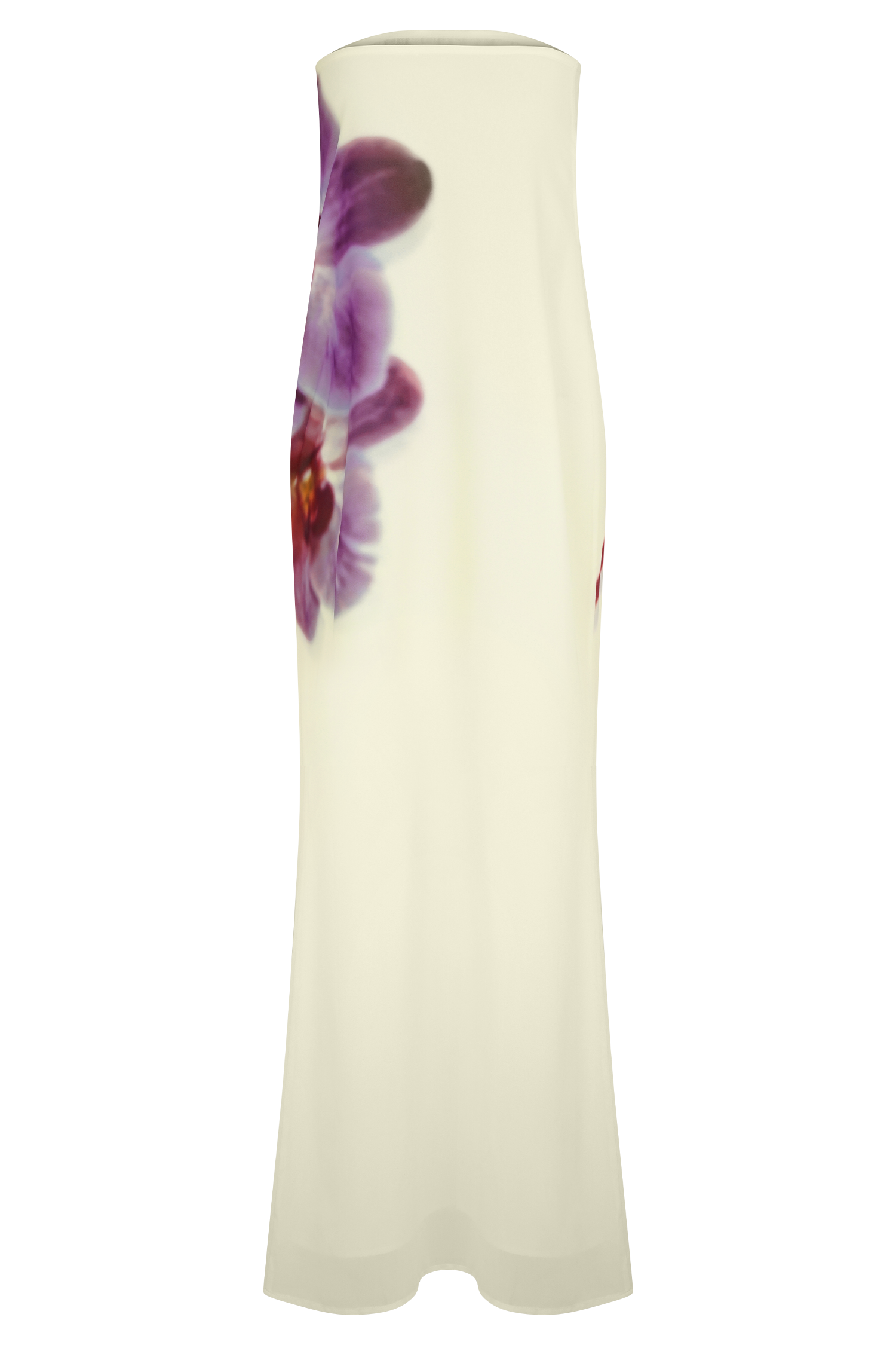 Strapless Chiffon Maxi Dress with Floral Print | Amaya