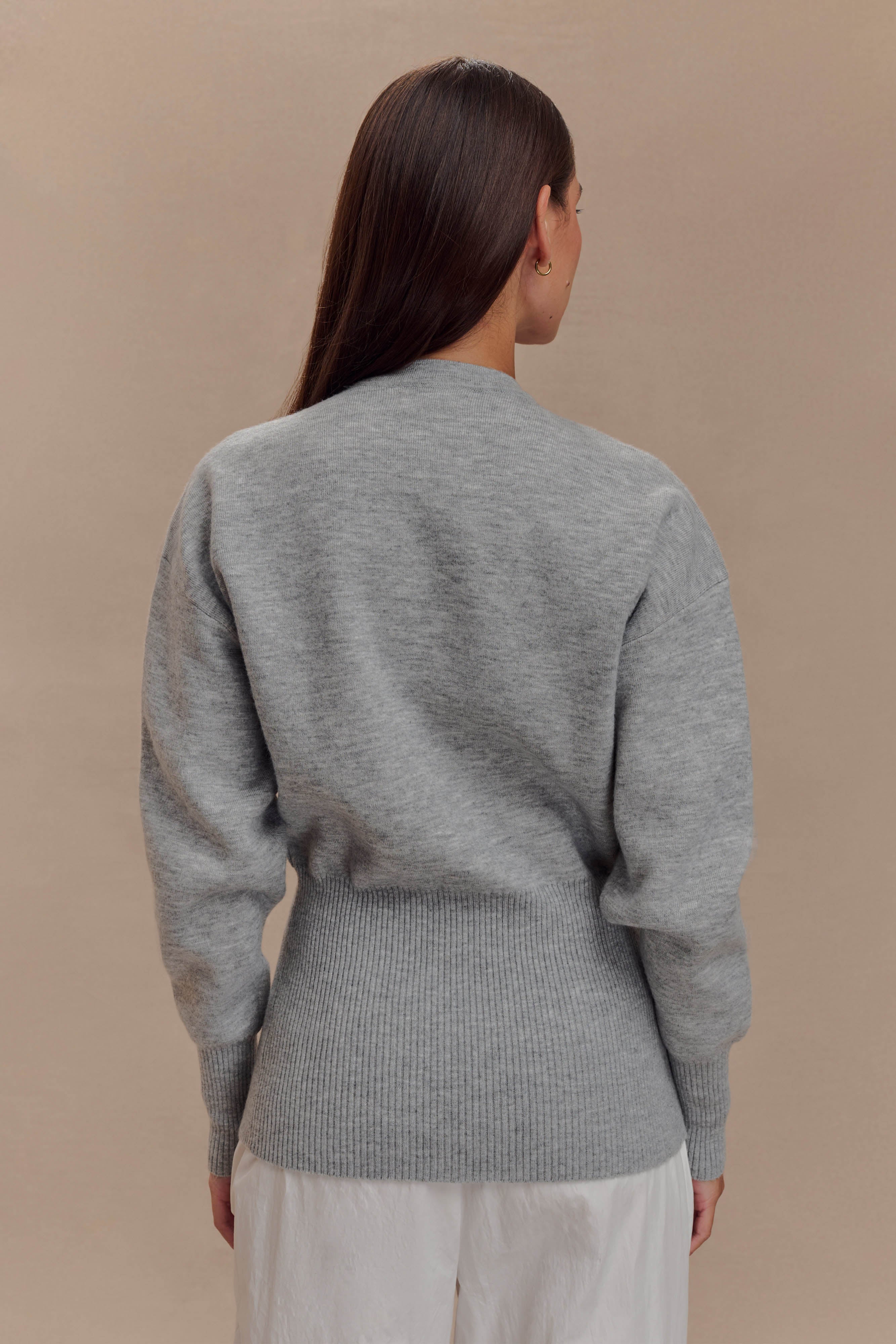 Oversized Buttoned Cardigan for Women | Alexia Grey Marle