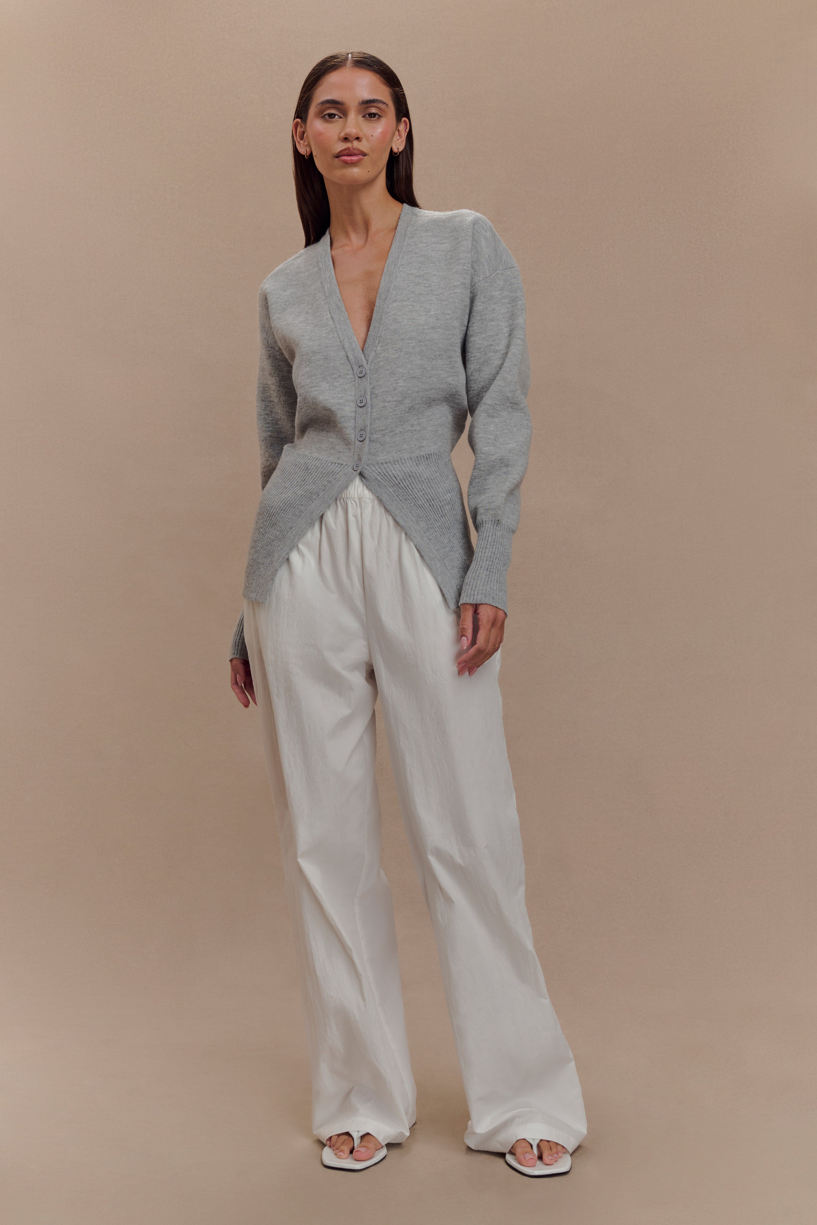 Oversized Buttoned Cardigan for Women | Alexia Grey Marle