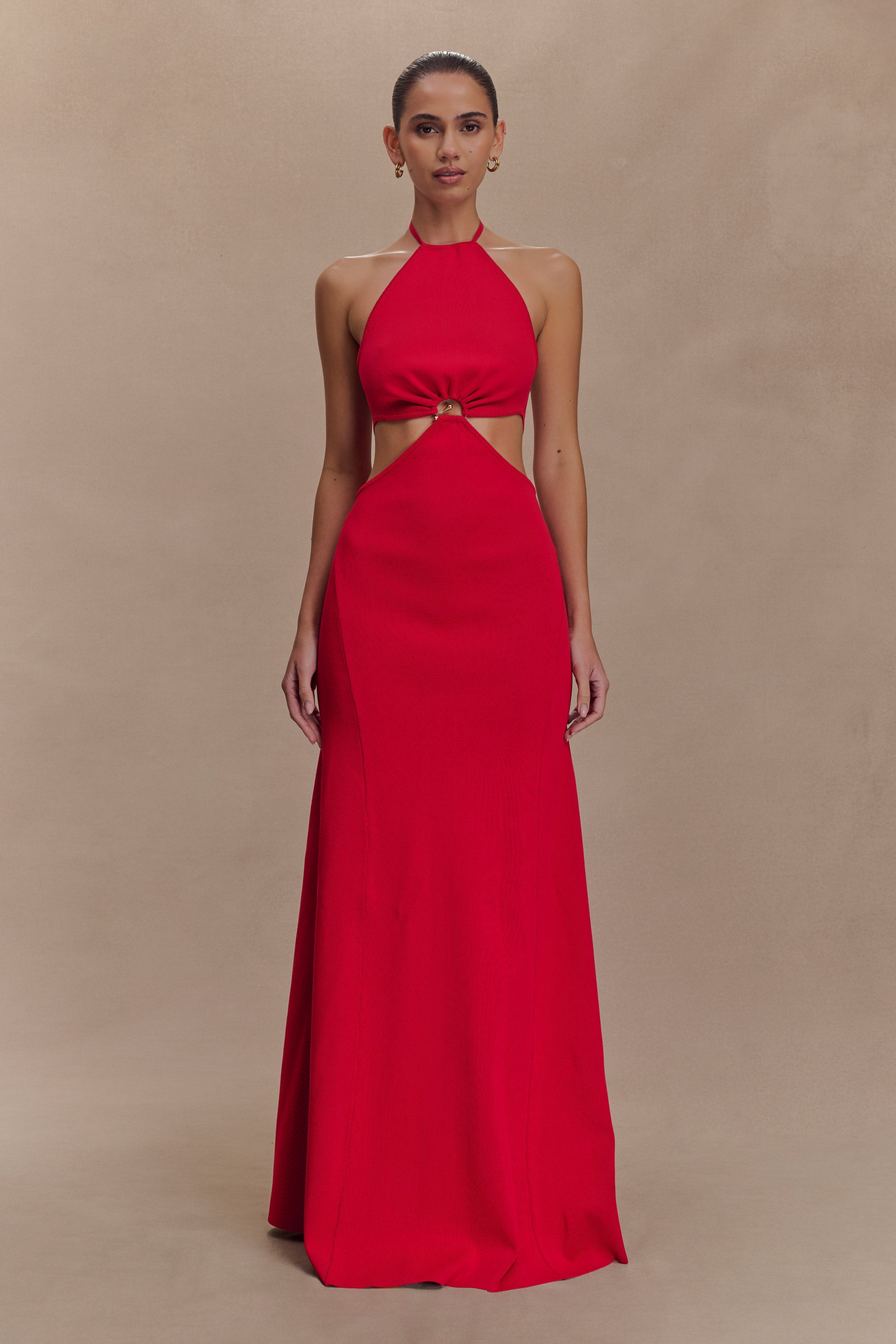 Halter Knit Maxi Dress with Open Back & Adjustable Neckline | Marlowe