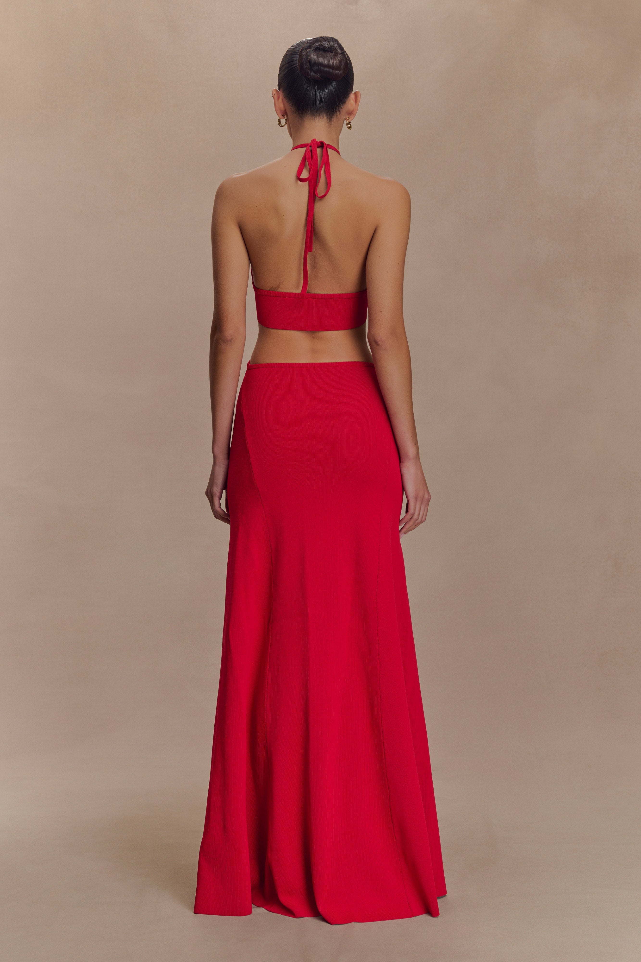 Halter Knit Maxi Dress with Open Back & Adjustable Neckline | Marlowe
