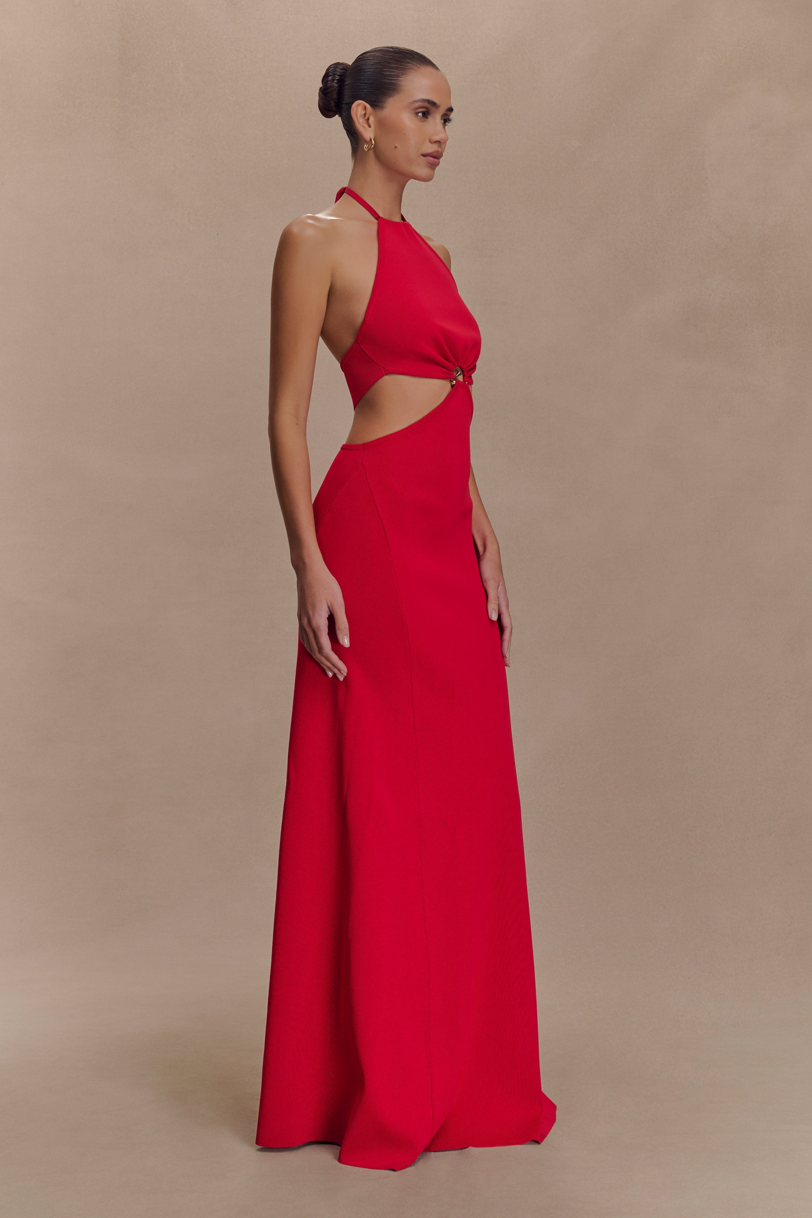Halter Knit Maxi Dress with Open Back & Adjustable Neckline | Marlowe