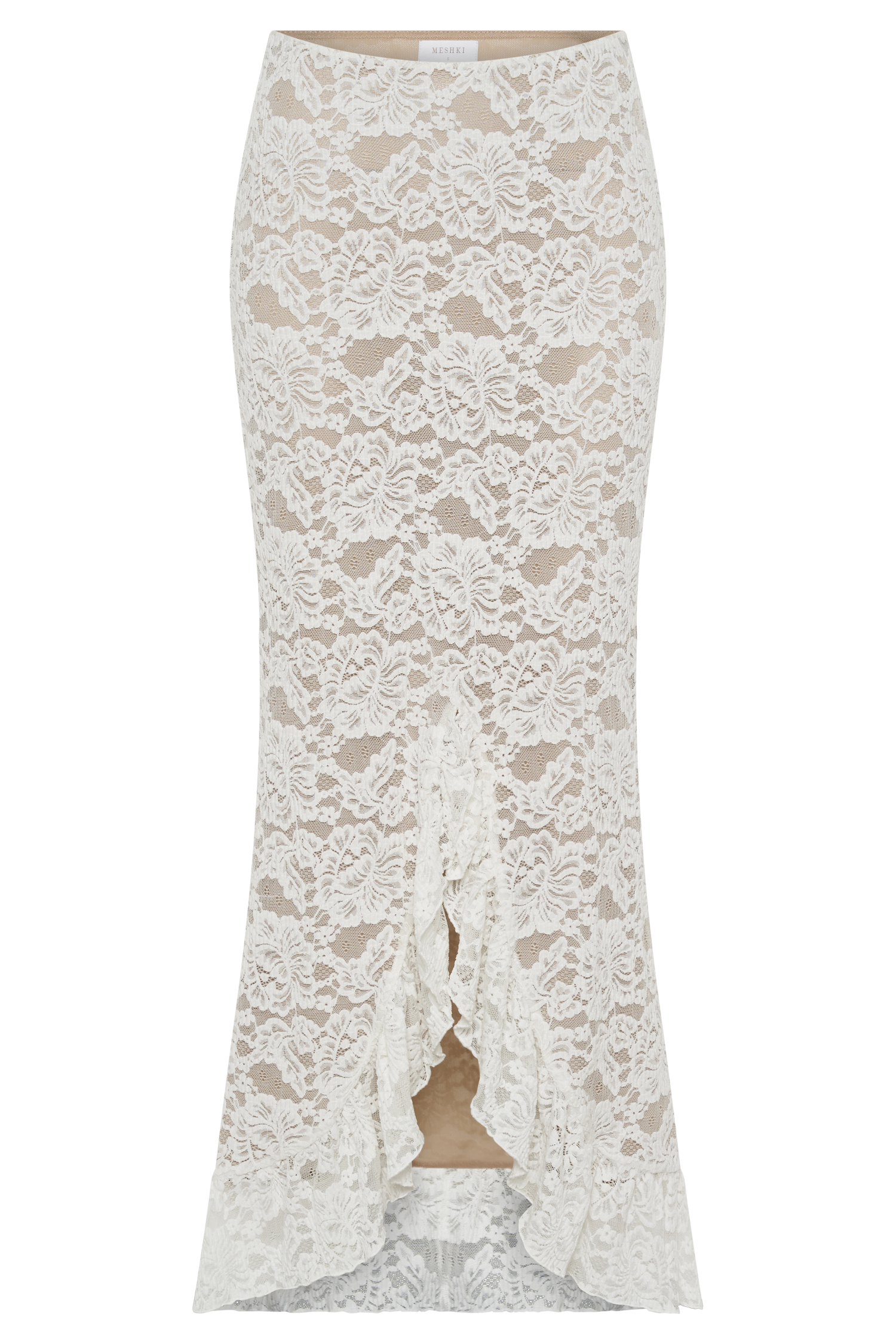 Lace Plisse Maxi Skirt for Women | Ivory | Artemis