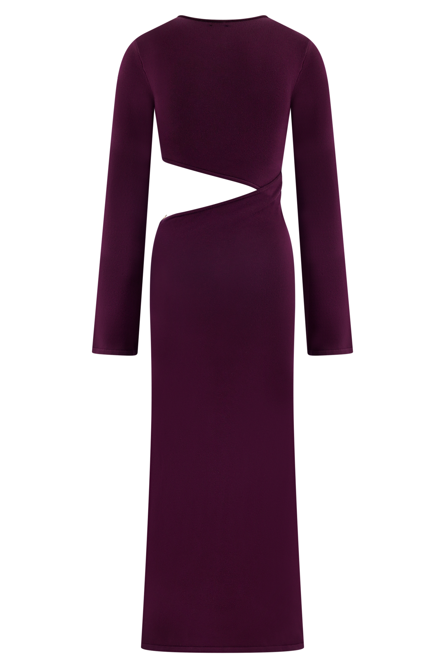 Long Sleeve Knit Midi Dress with Waist Cutout | Azariah Plum