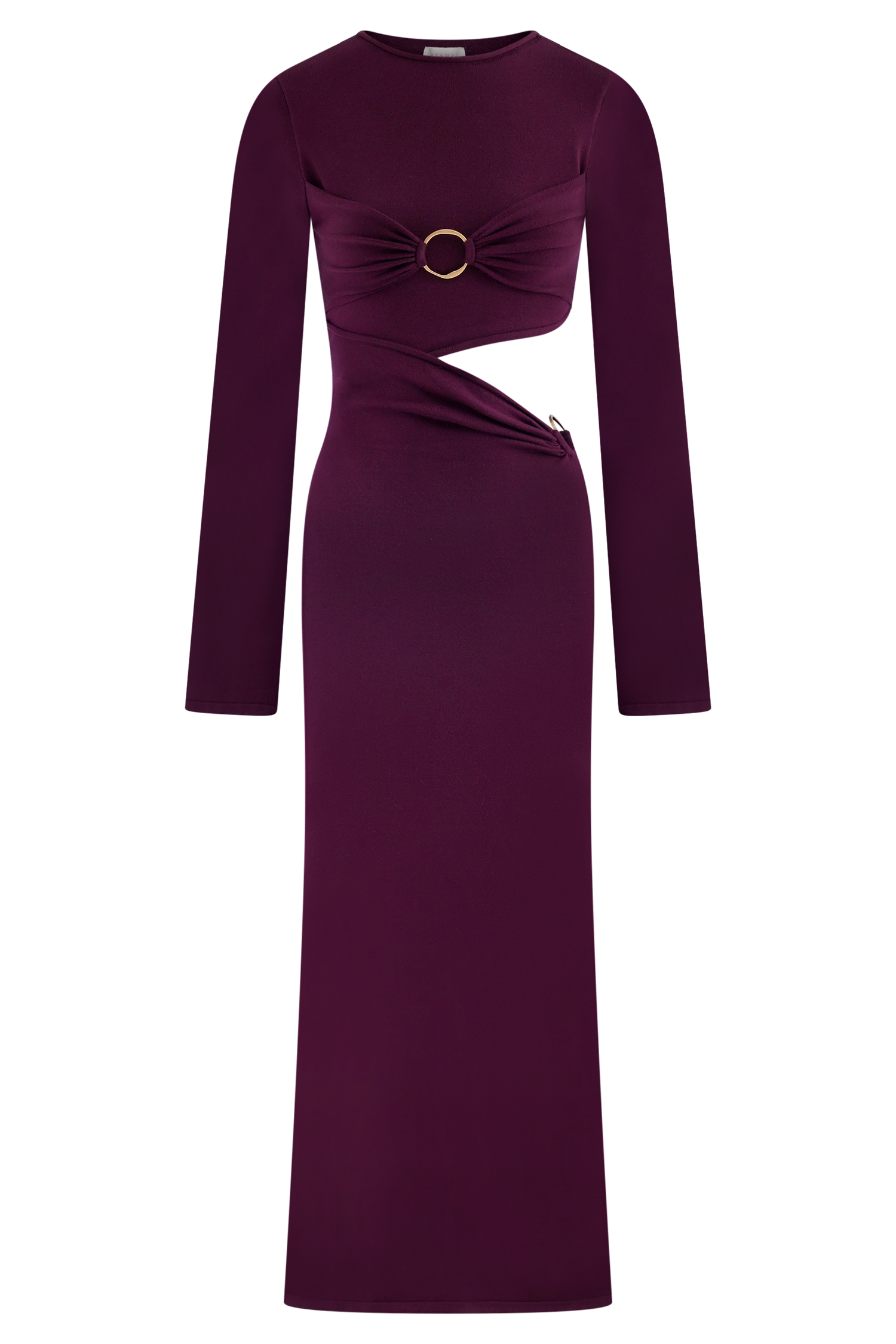Long Sleeve Knit Midi Dress with Waist Cutout | Azariah Plum