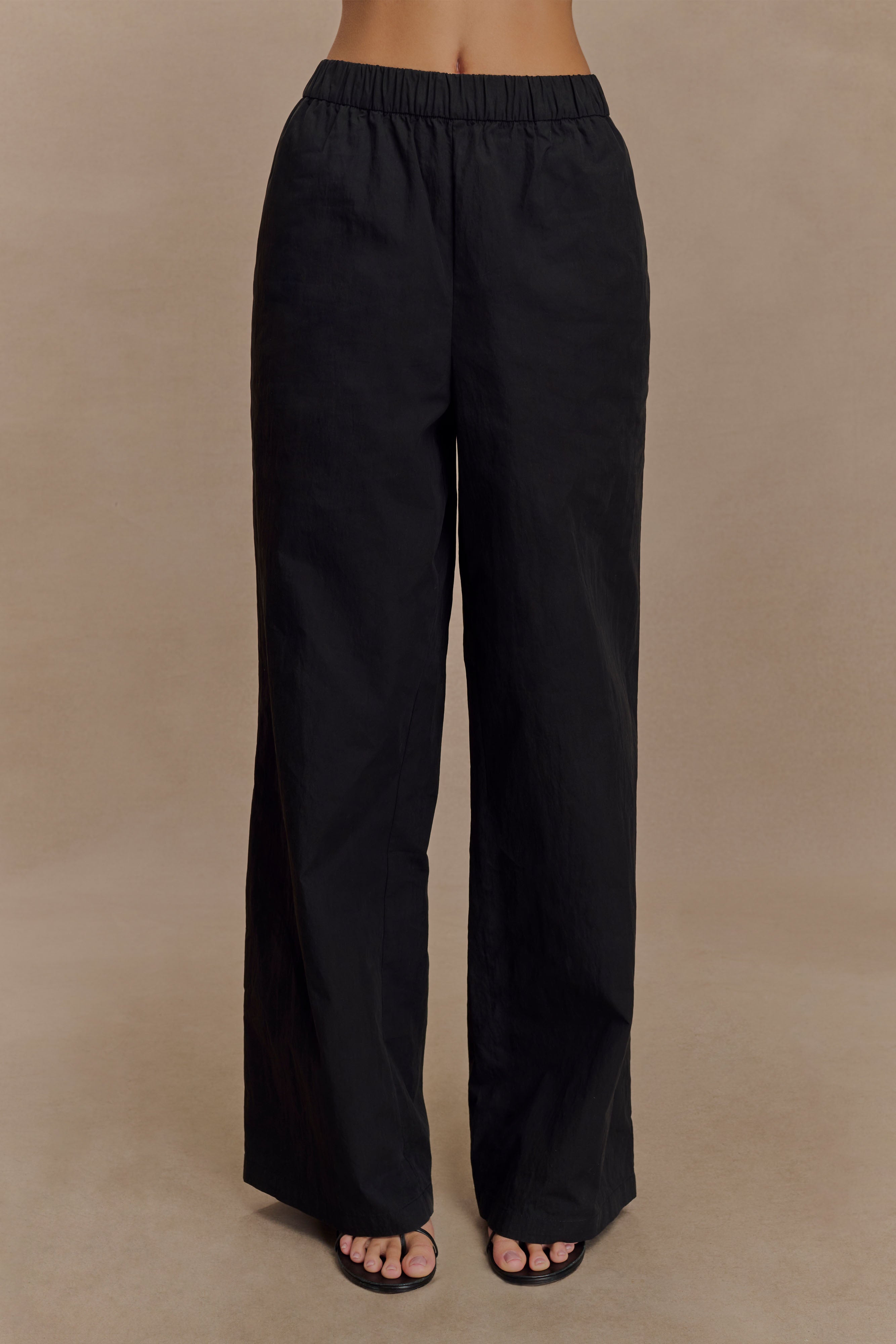 Wide Leg Cotton Pants for Women | Campbell Black