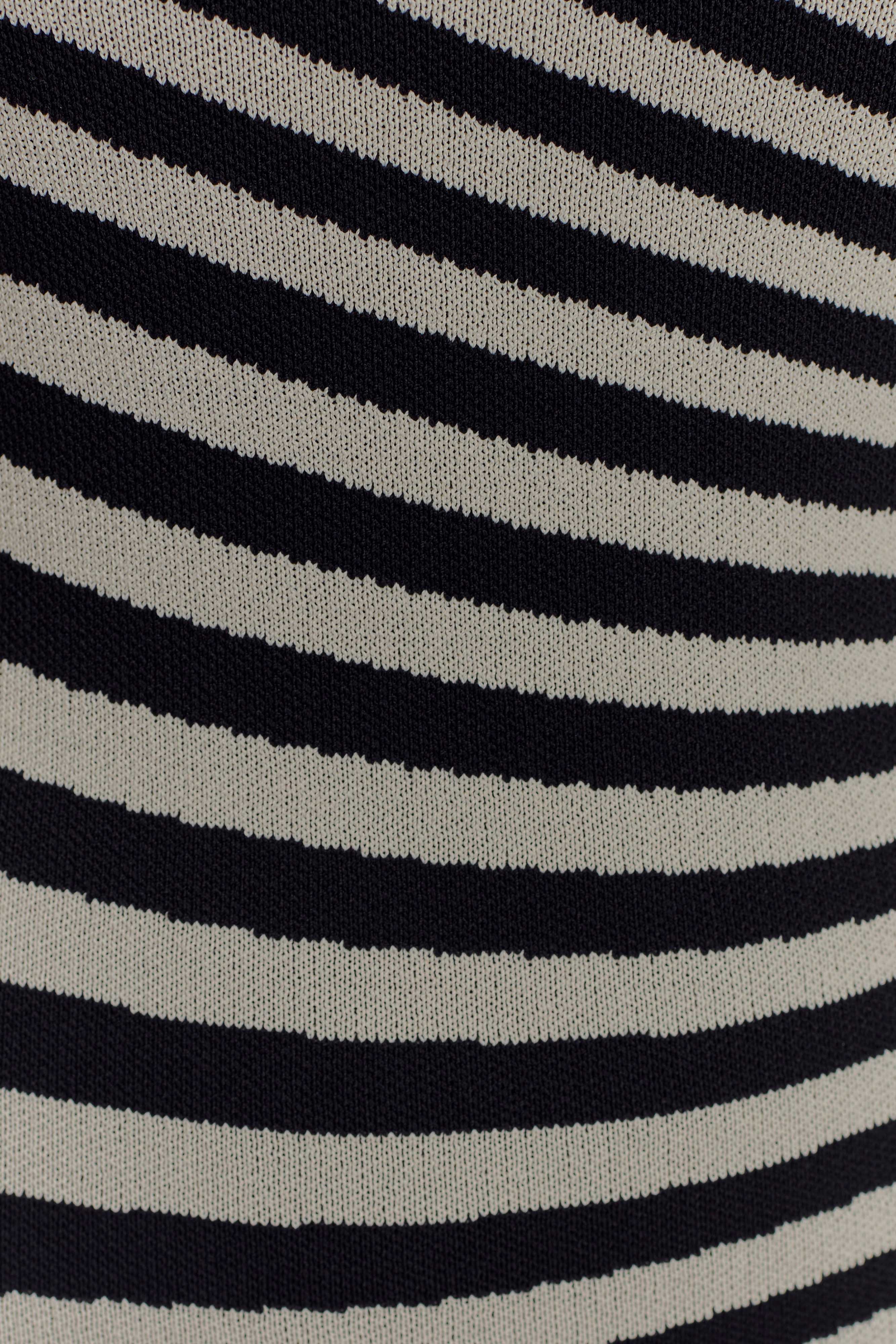 Striped Knit Midi Dress with Adjustable Straps | Raven