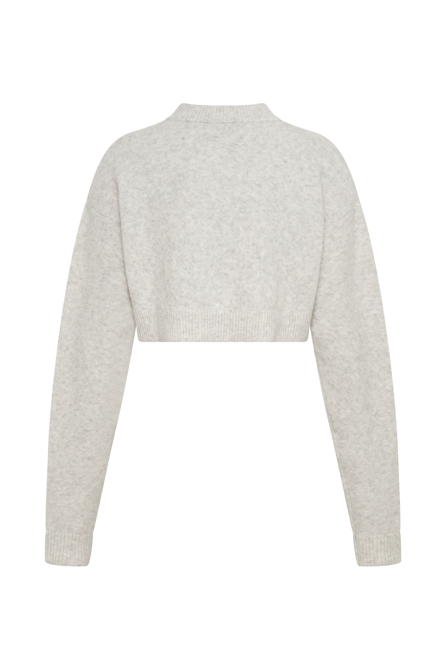 Chic Cropped Knit Cardigan with Button Front | Shelby Heather Grey