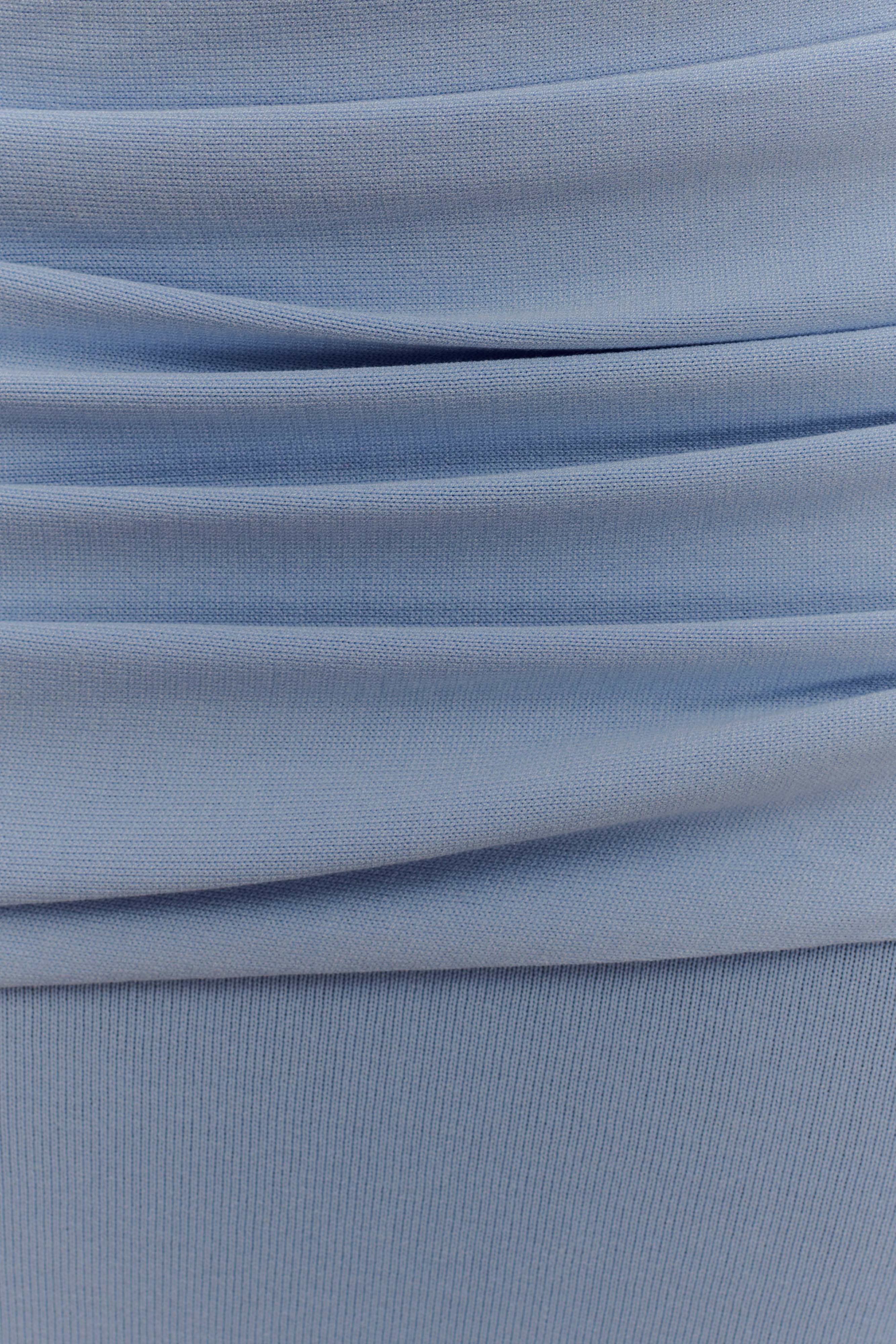 Gathered Knit Maxi Skirt - Blue | Irene
