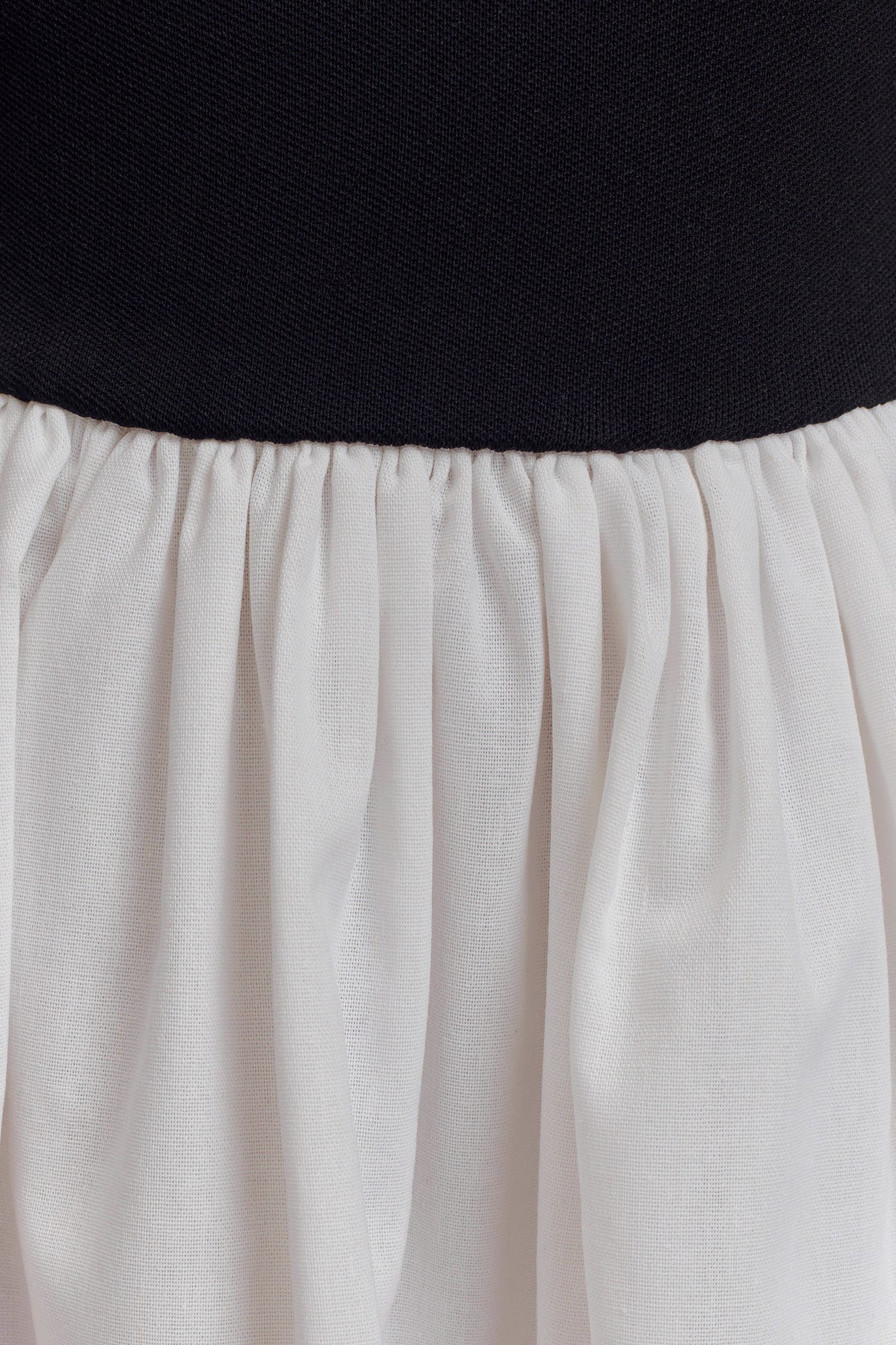 Knit & Linen Mini Dress with Flared Skirt & Crew Neck | Sansa