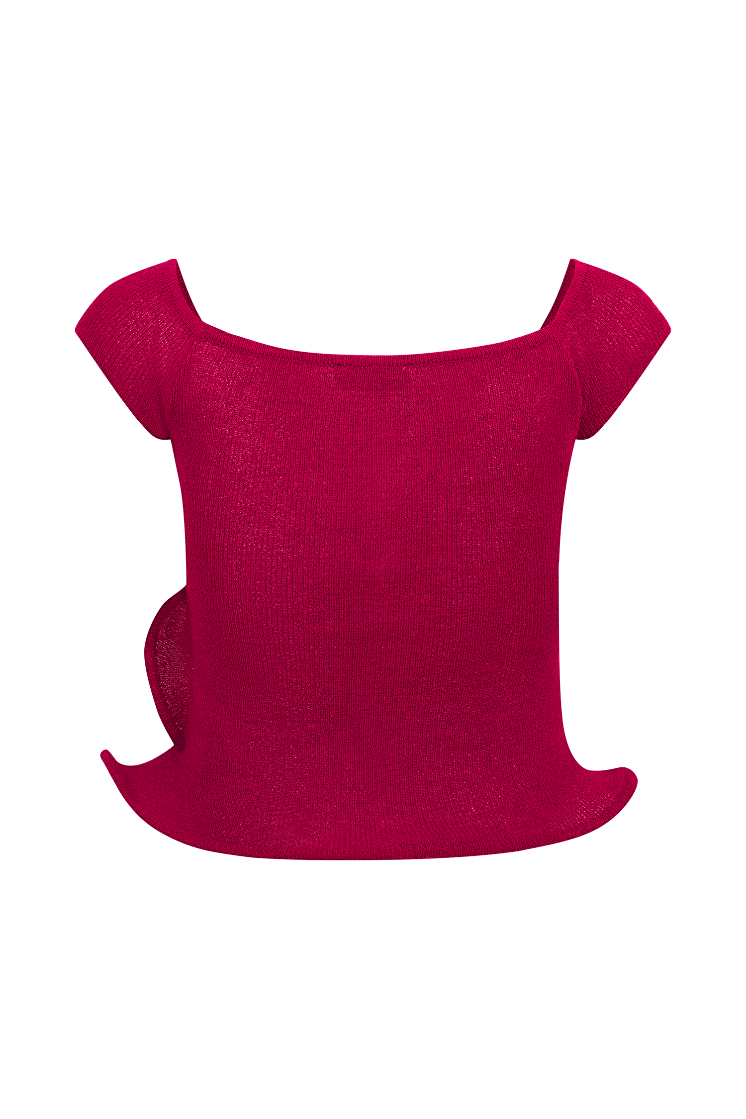 Off Shoulder Knit Top with Button Front & Ripple Hem | Haisley