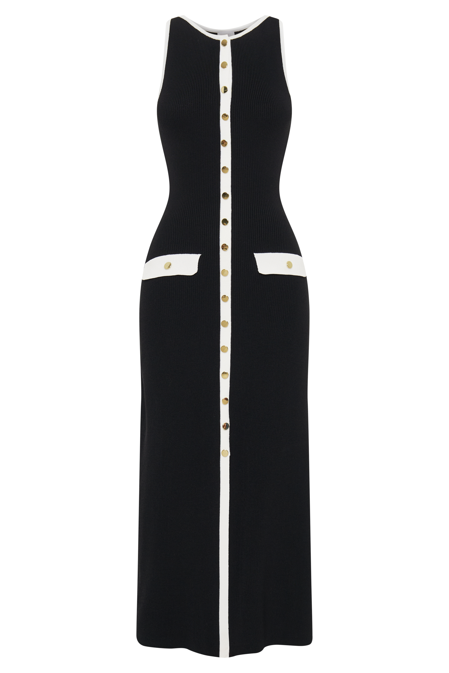 Sleeveless Buttoned Maxi Dress with Pockets | Sawyer