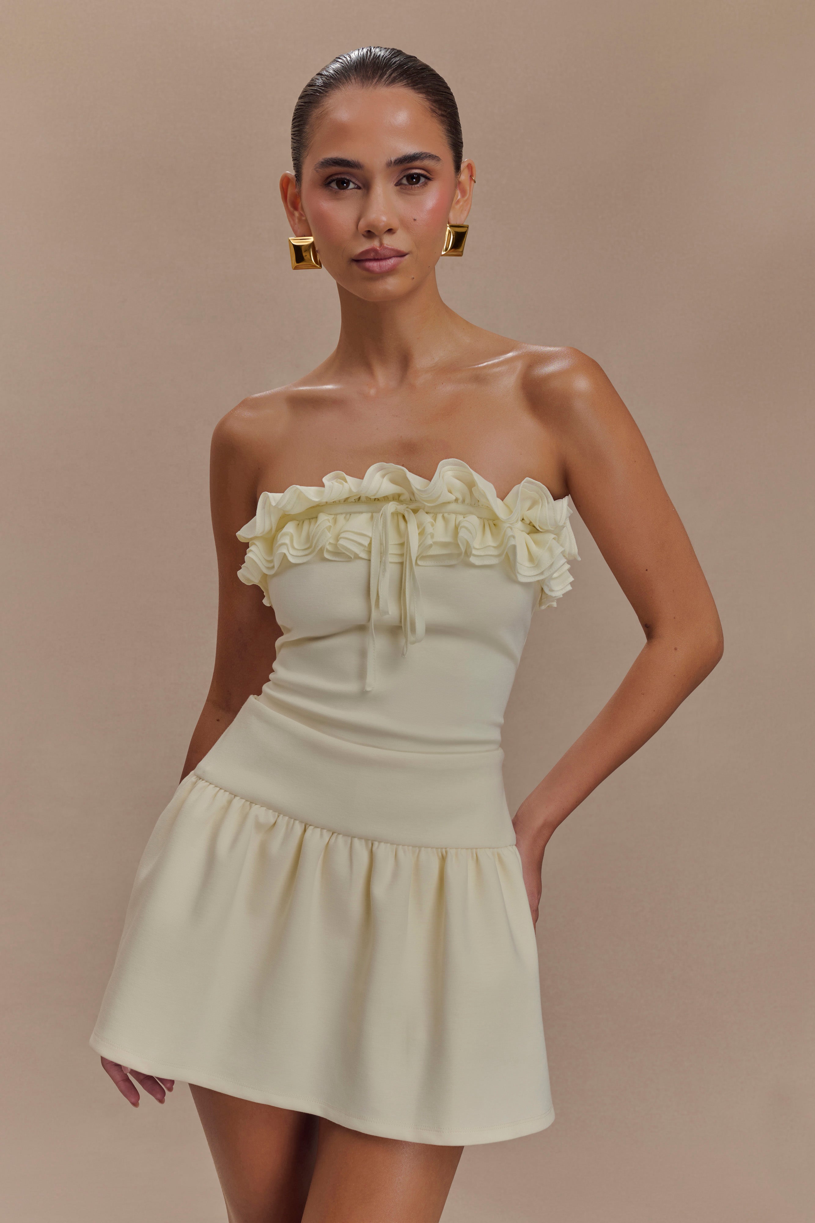 Off Shoulder Ruffle Top in Ivory | Jennie
