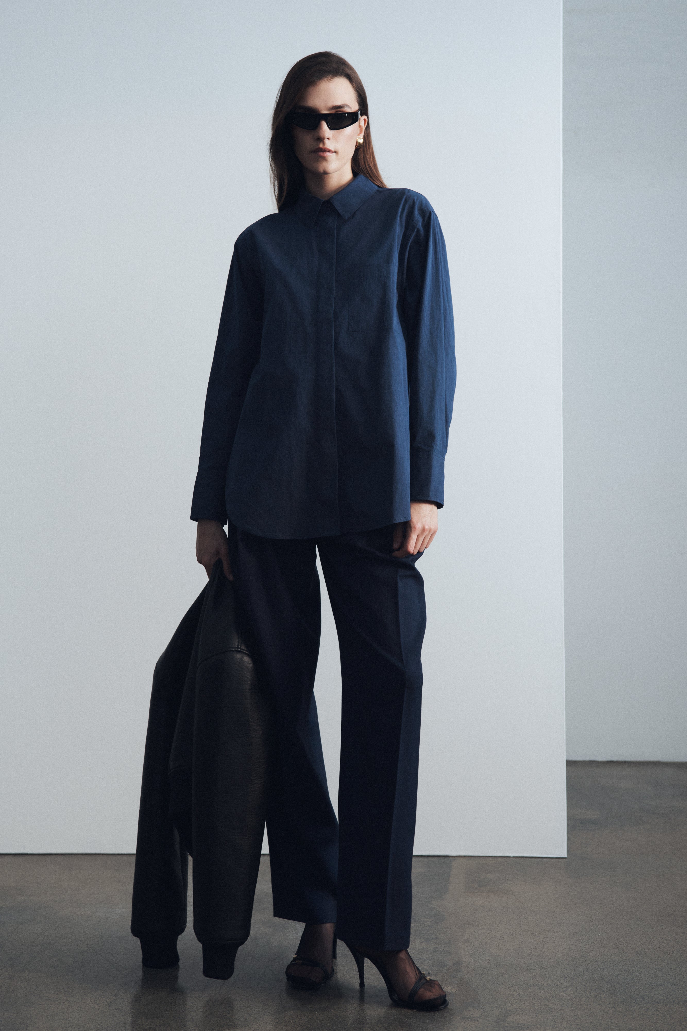 Oversized Cotton Shirt for Men & Women | Campbell Navy