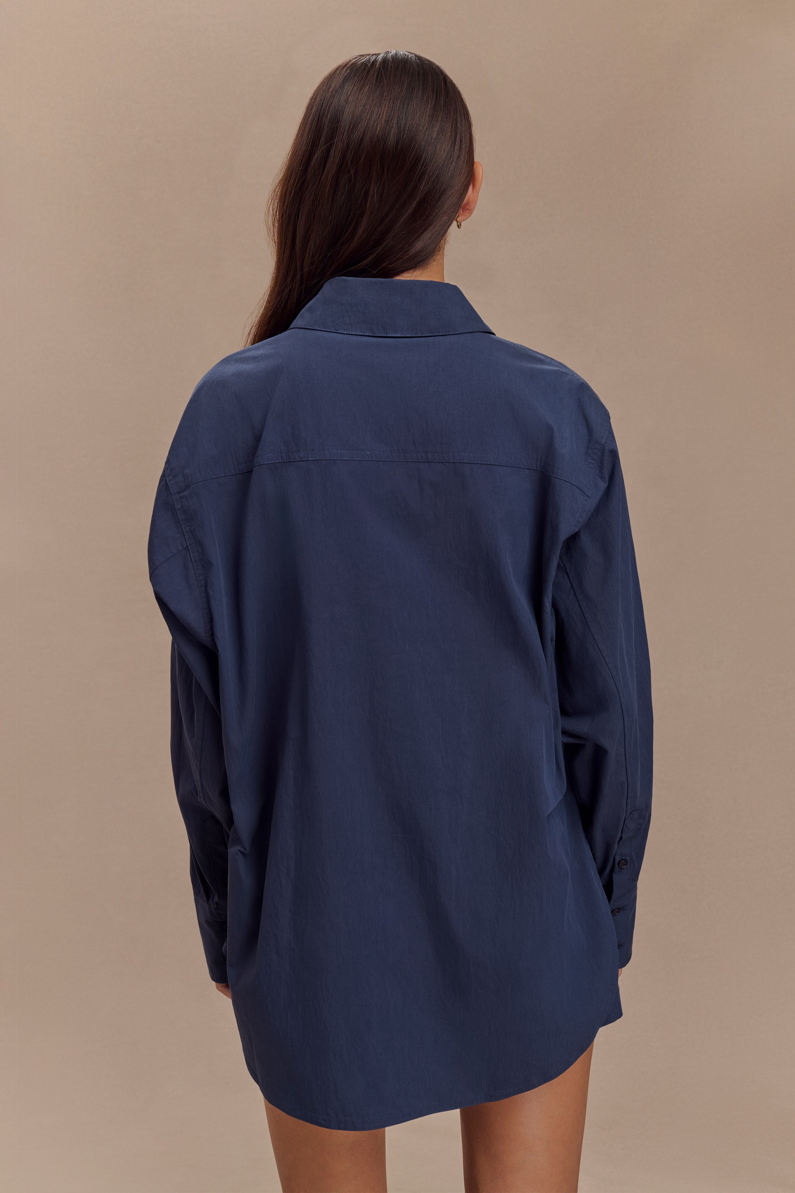 Oversized Cotton Shirt for Men & Women | Campbell Navy